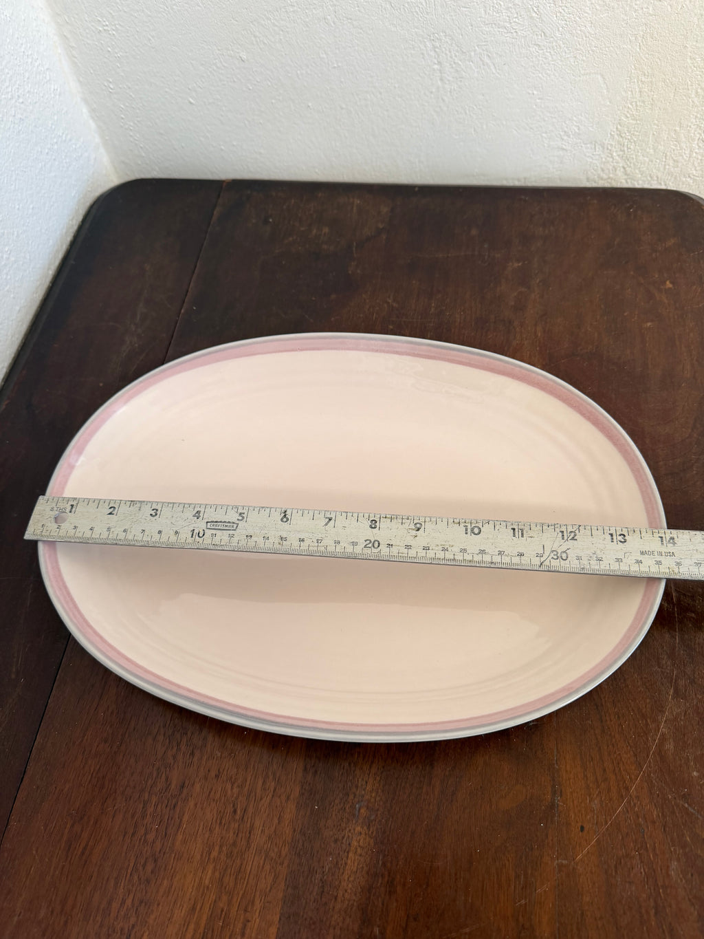 Vintage Pfaltzgraff Aura Pink oval serving platter