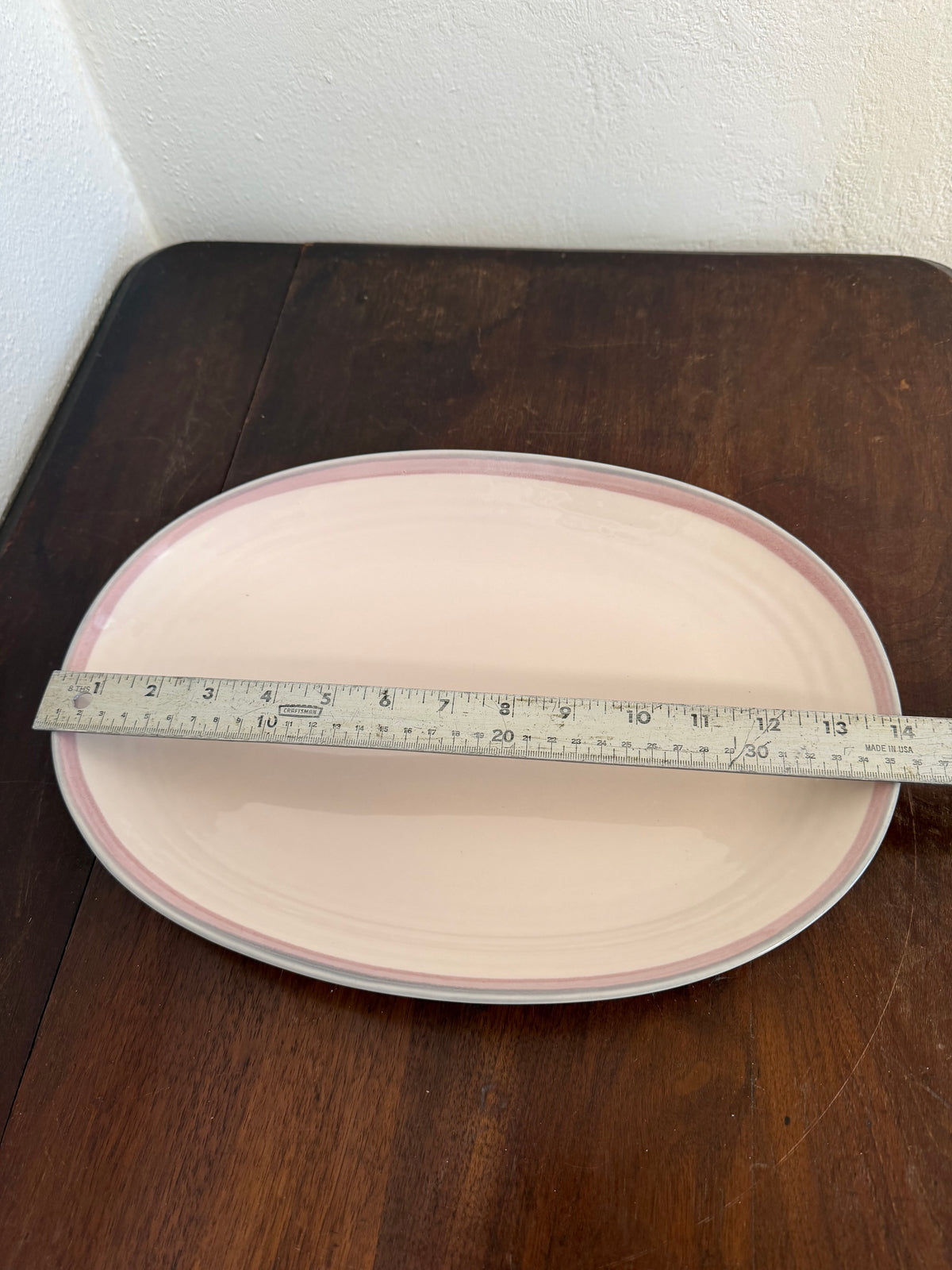 Vintage Pfaltzgraff Aura Pink oval serving platter