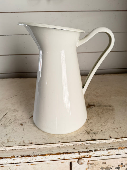 12 inch white enamel IKEA pitcher