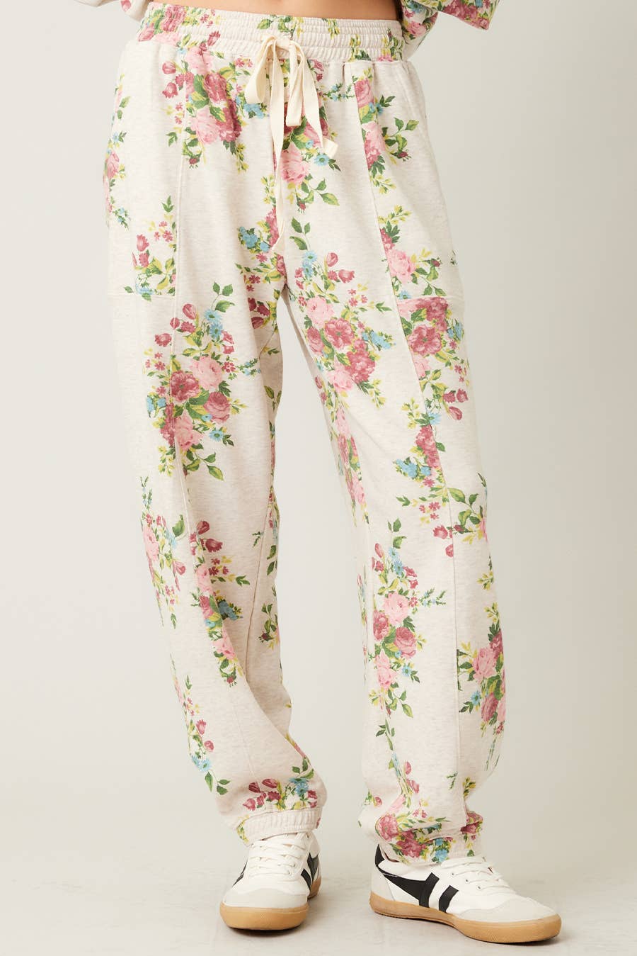 Floral Cotton Terry Joggers