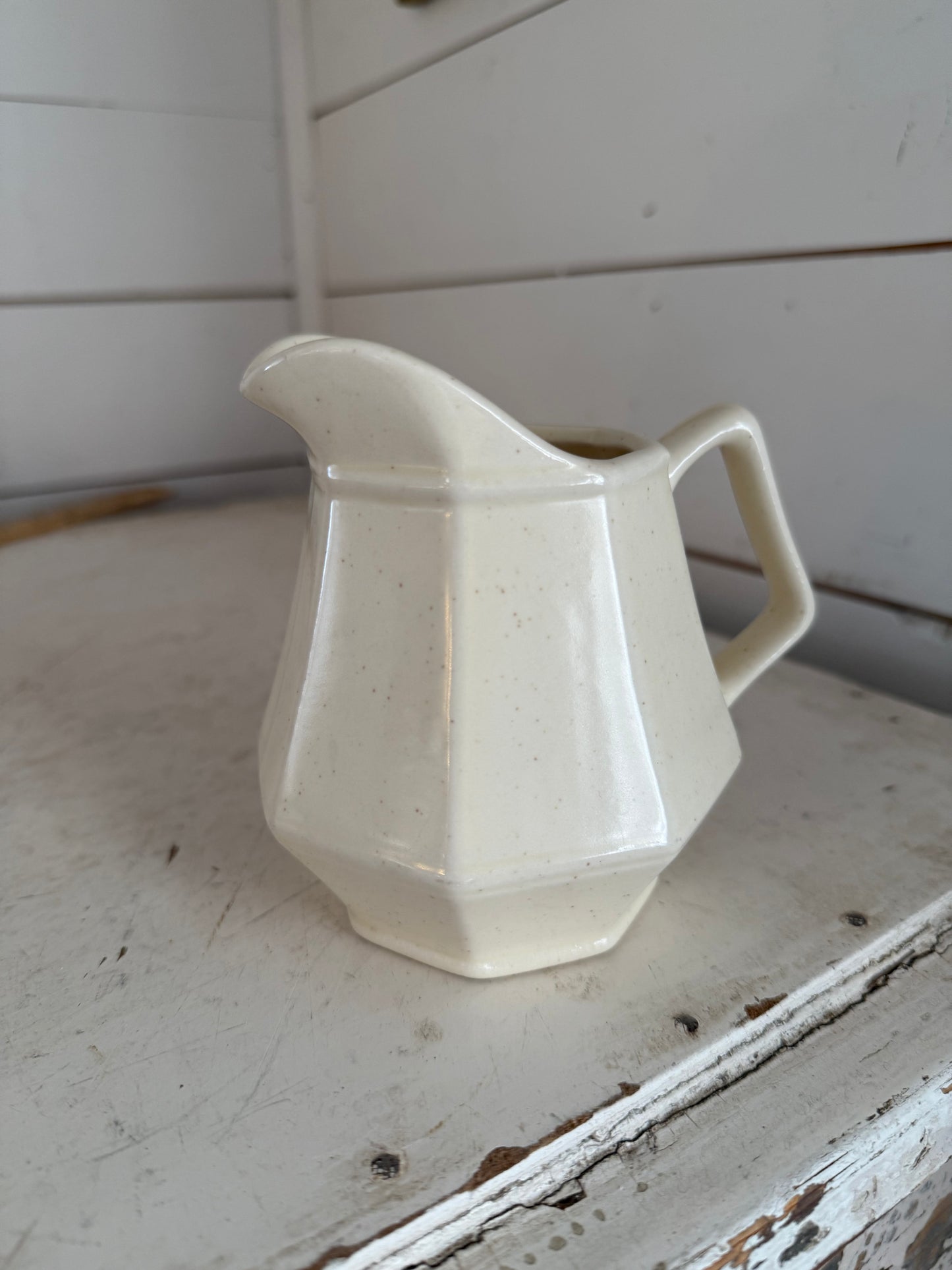 Cream stoneware creamer