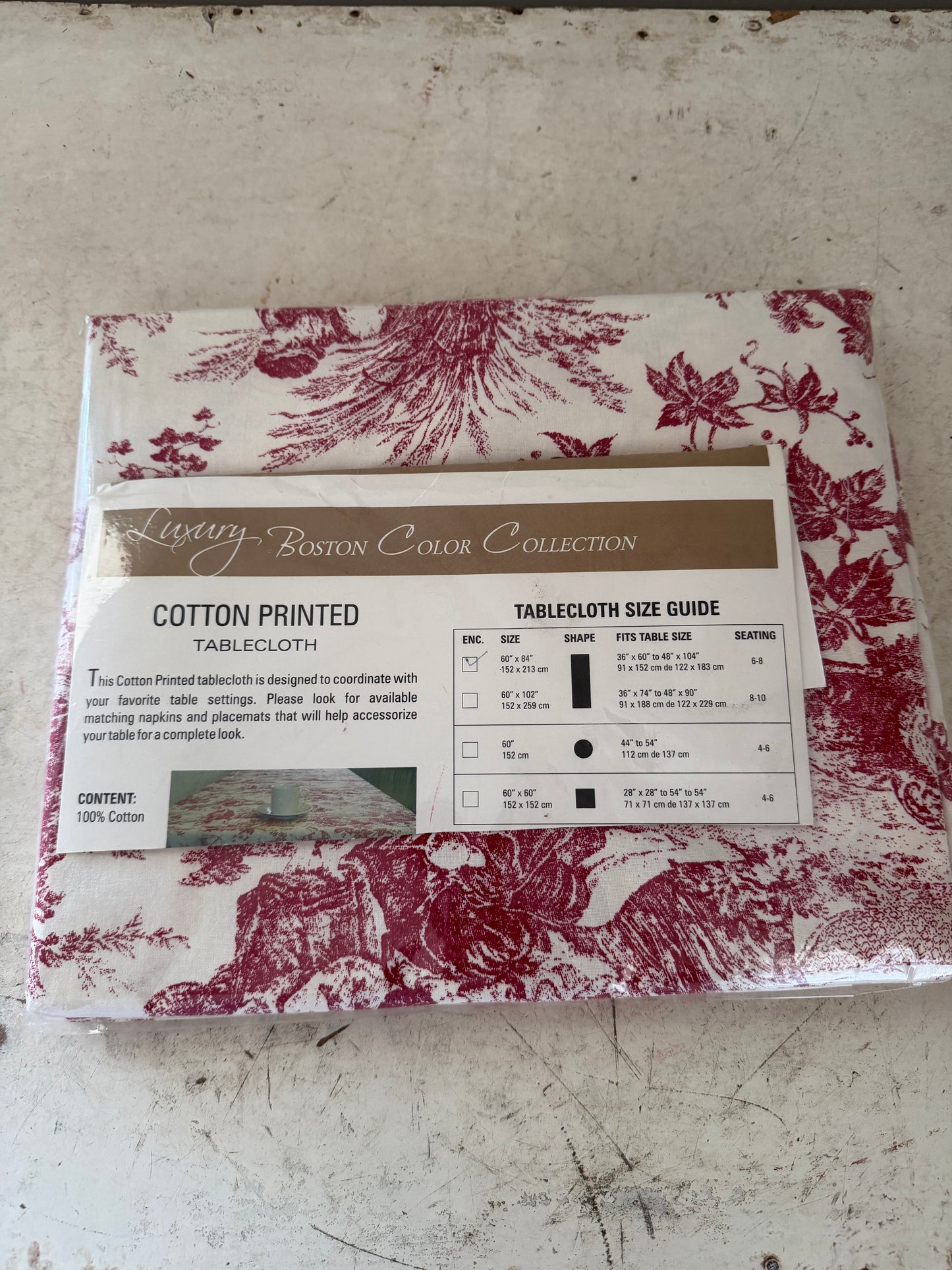 French Toile Table Cloth 60x84”