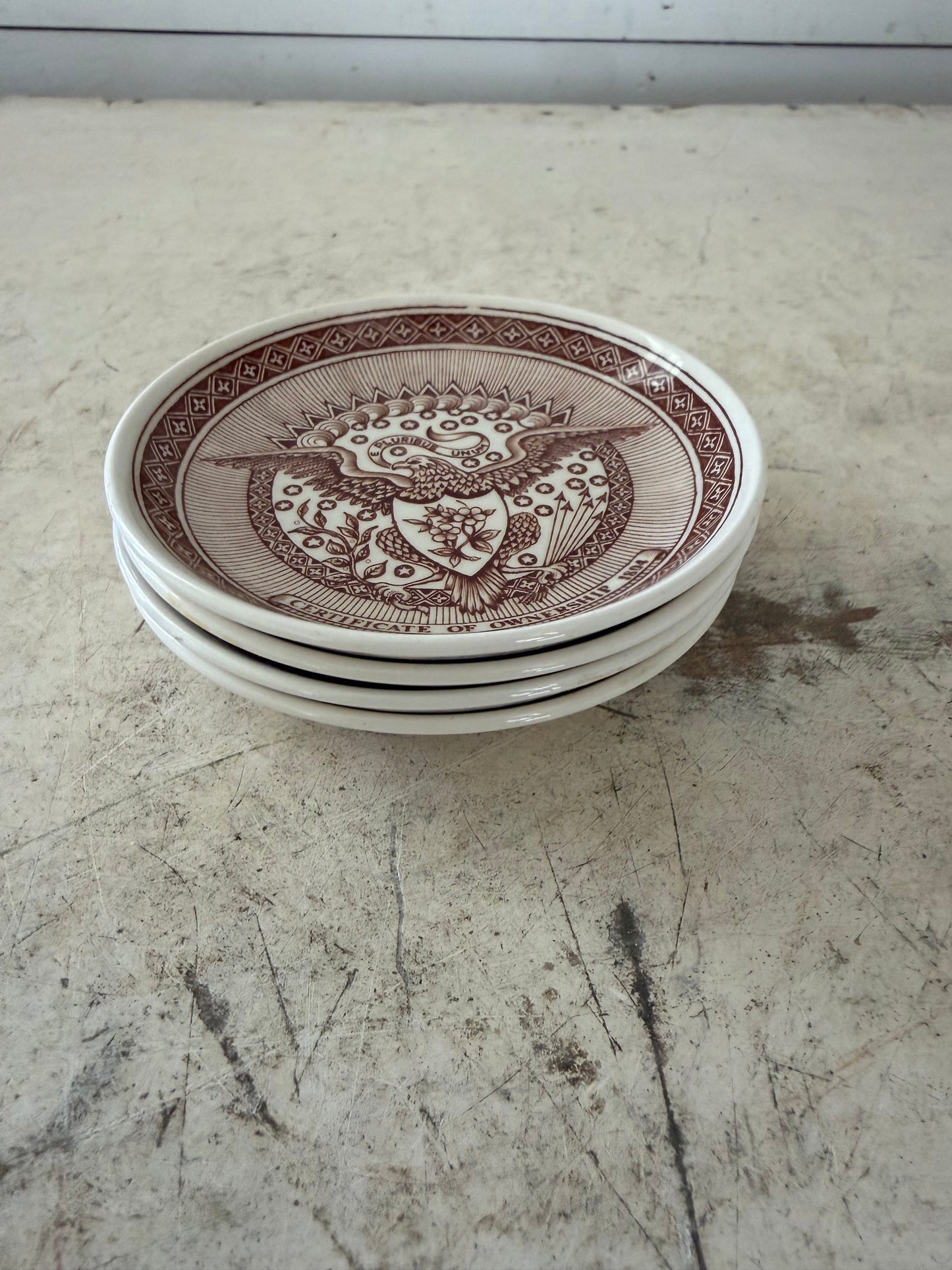 Fair Winds Alfred Meakin Certificate of Ownership Small Plate Butter pat size
