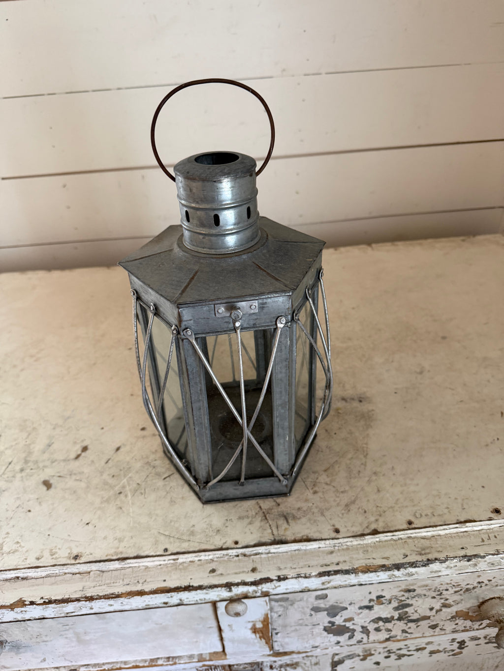 Galvanized lantern
