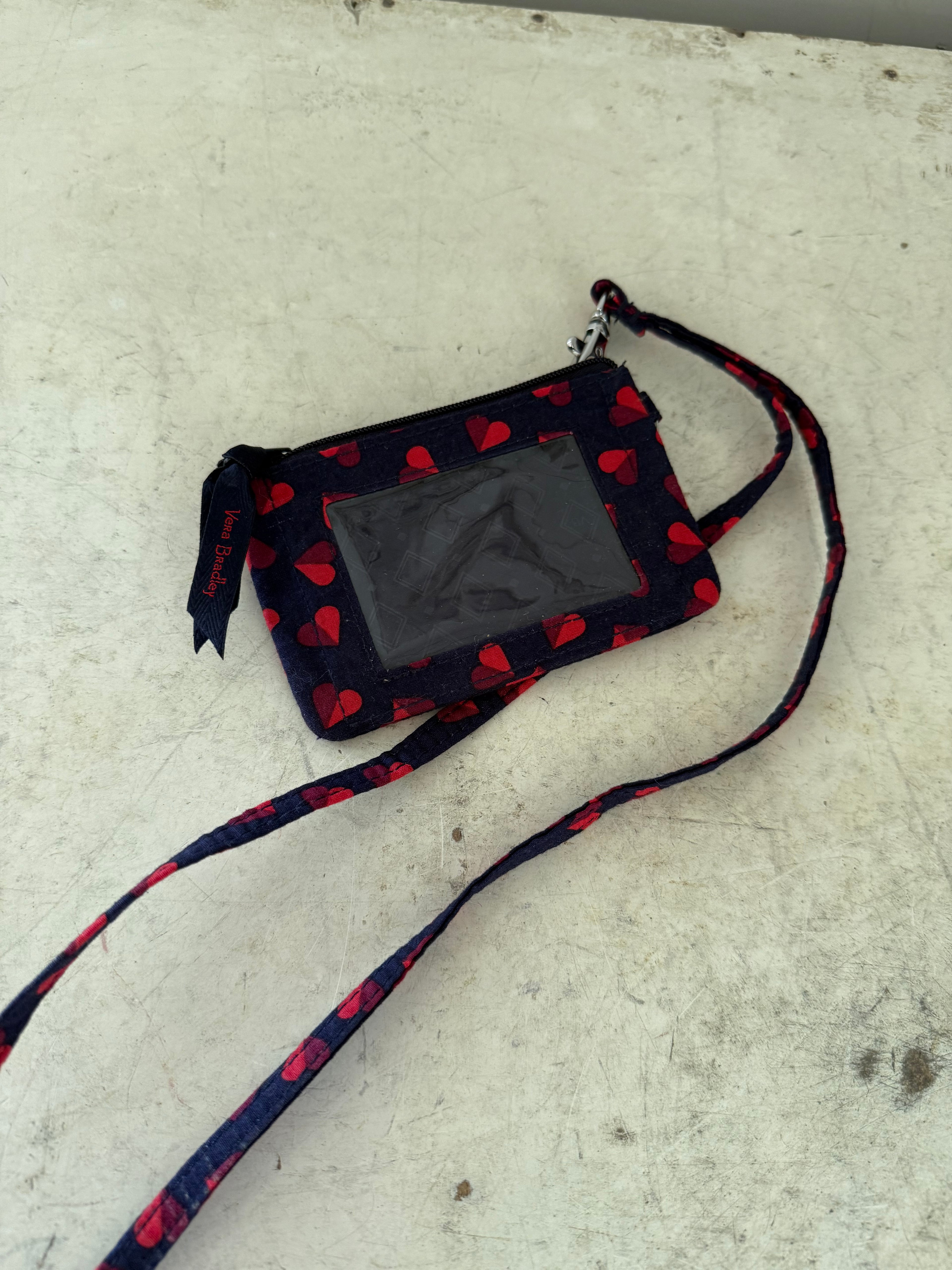 Vera Bradley™ hearts Key ring and ID Key Case
