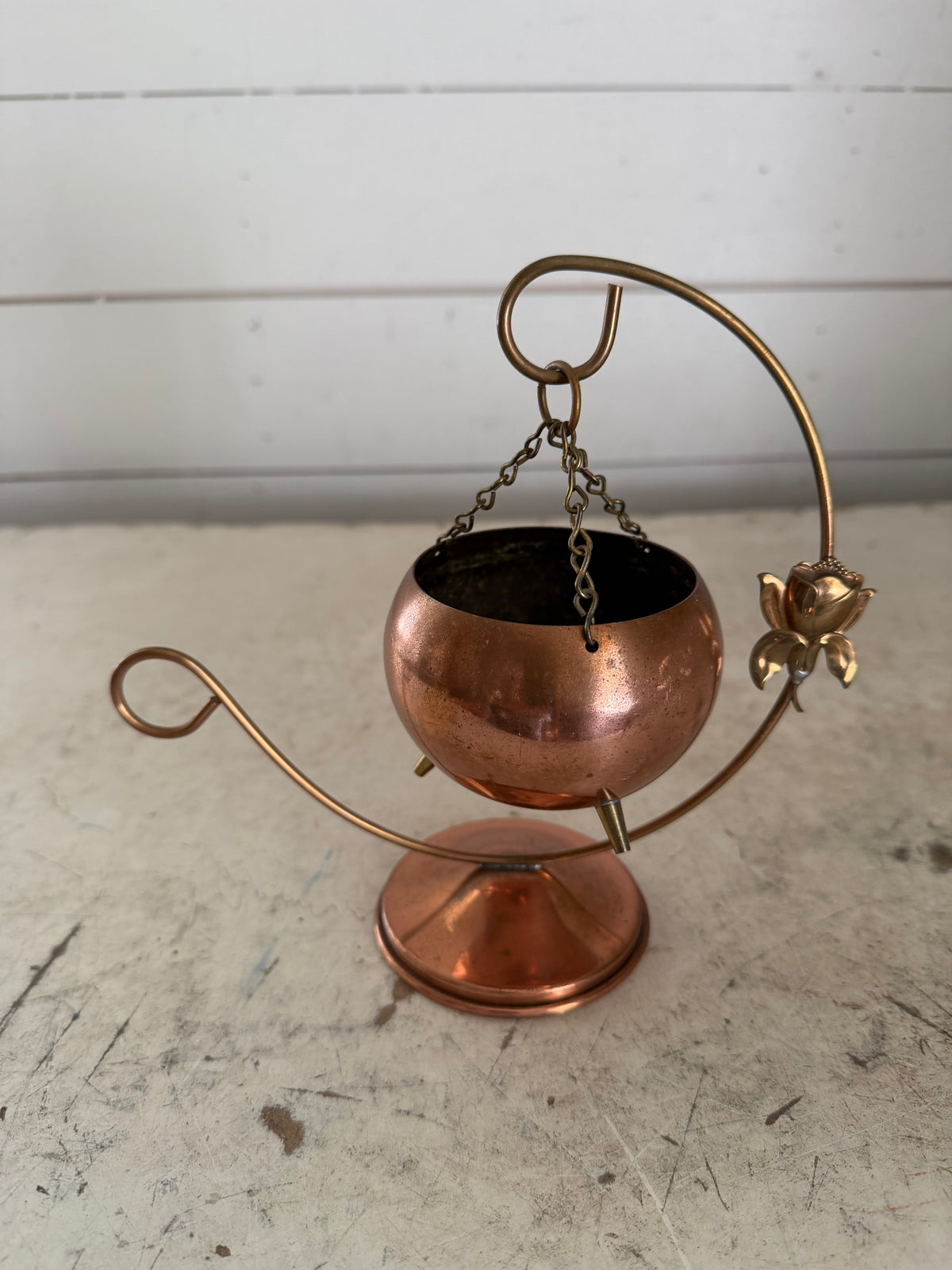 vintage Coppercraft Guild copper hanging planter