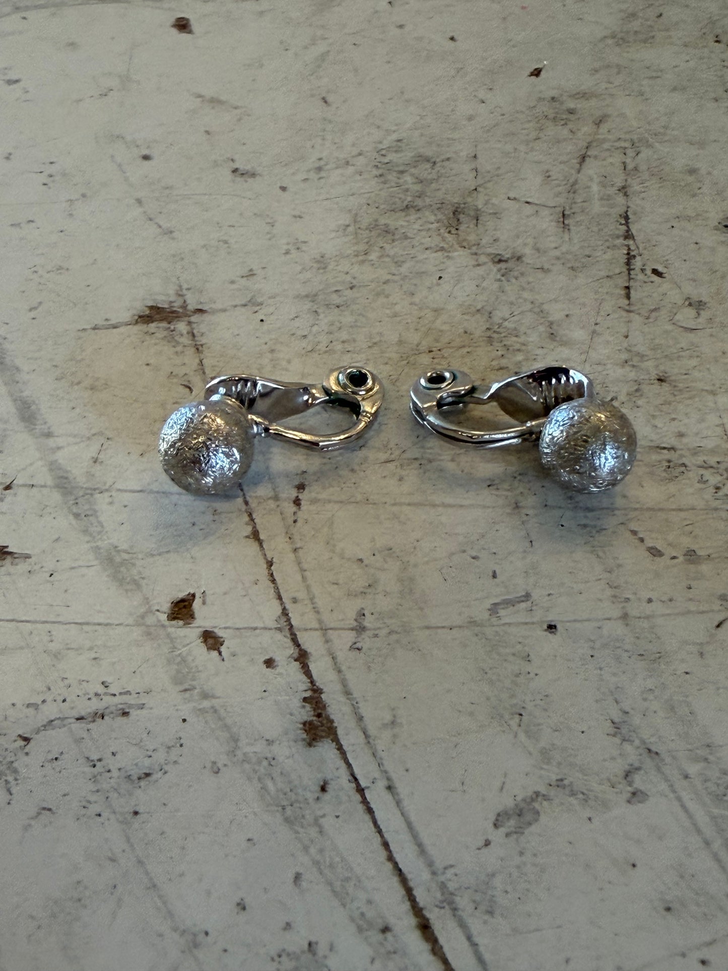 “Monet” Vintage Silver Toned Clip On Earrings