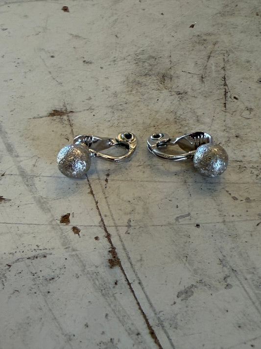 “Monet” Vintage Silver Toned Clip On Earrings