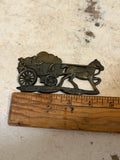Vintage Brass Horse Drawn Carriage plaque