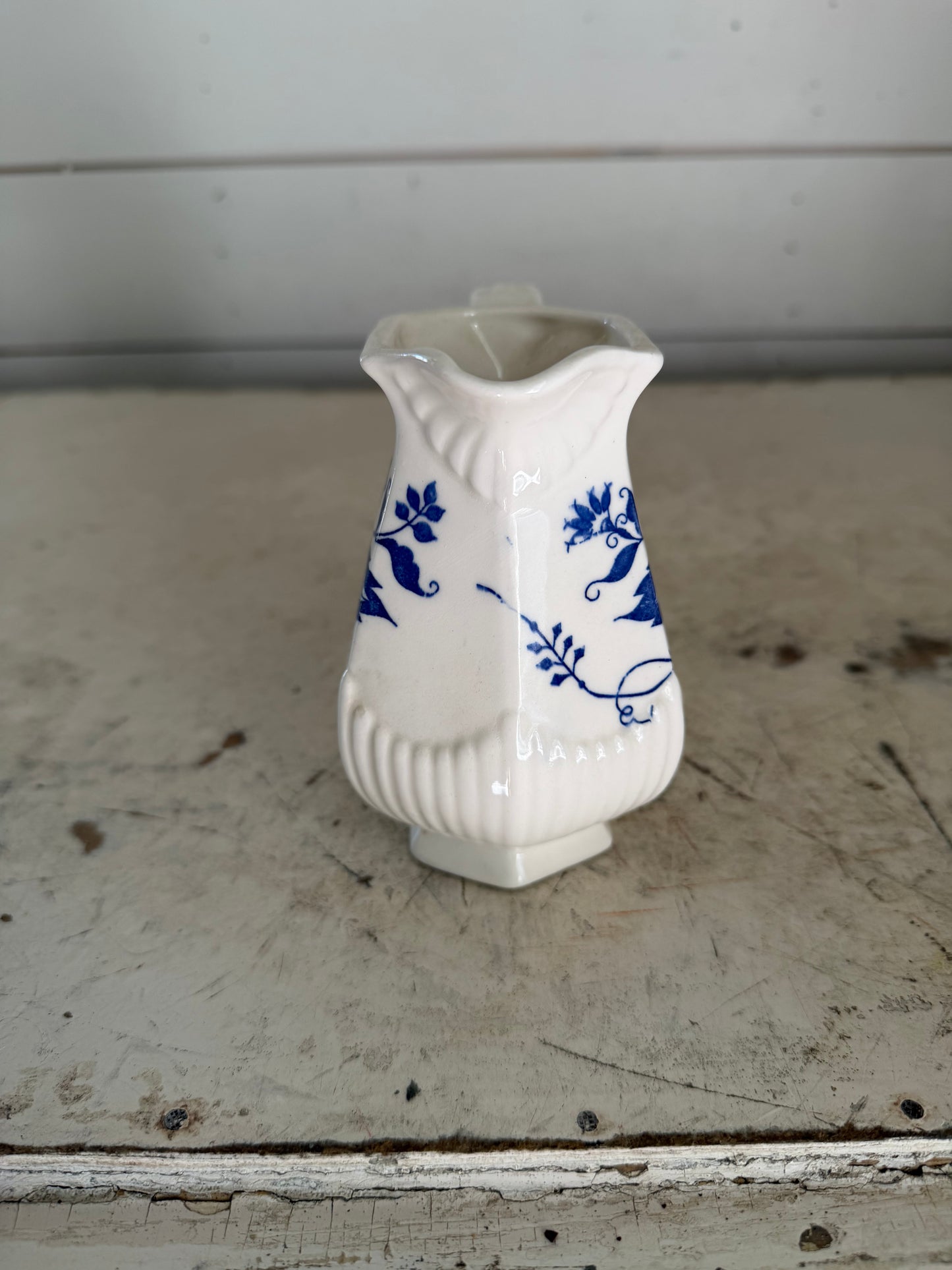 Vintage White Ceramic Creamer With “Blue Onion” Pattern