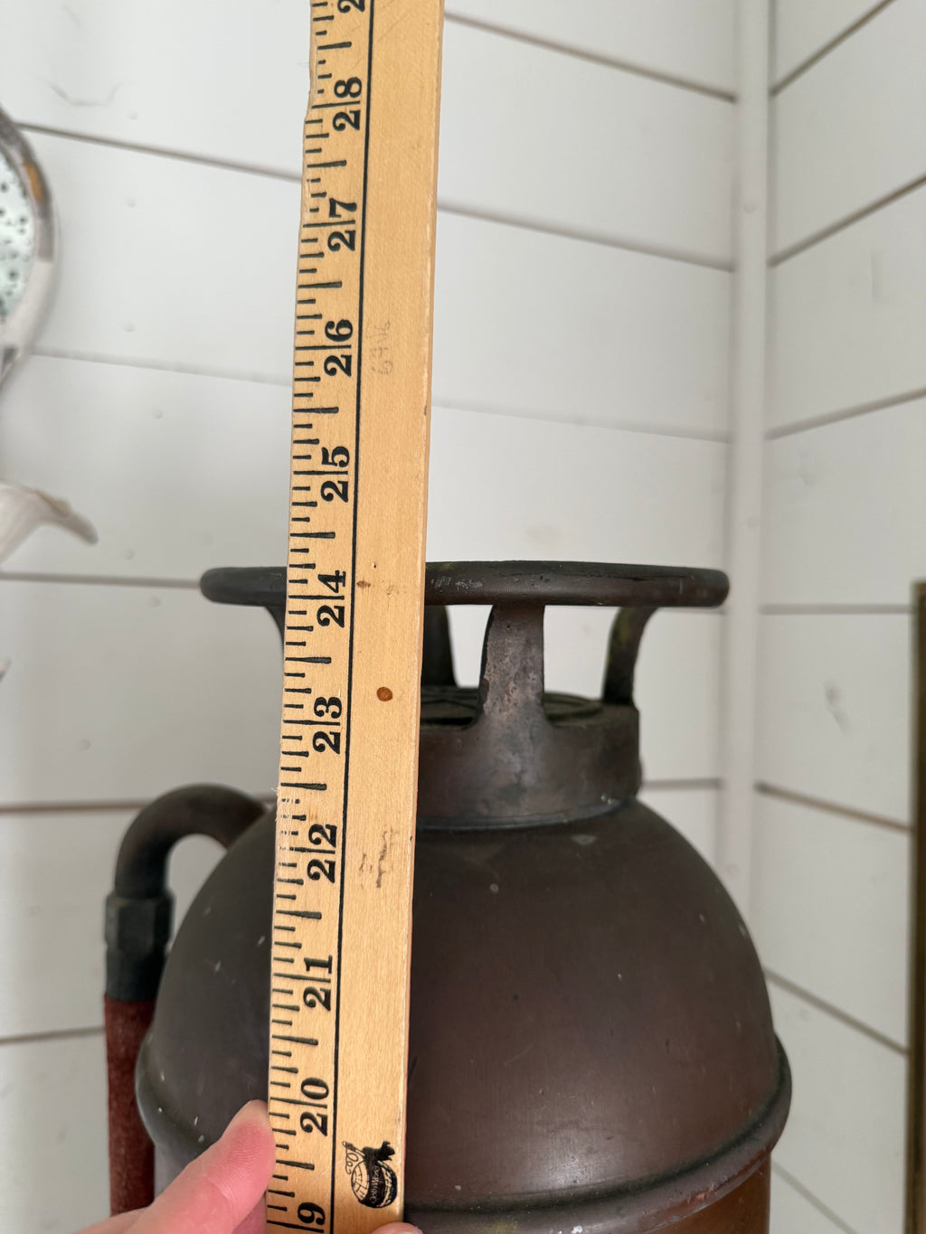 Vulcan Early 20th Century Brass and Copper Fire Extinguisher will get polished