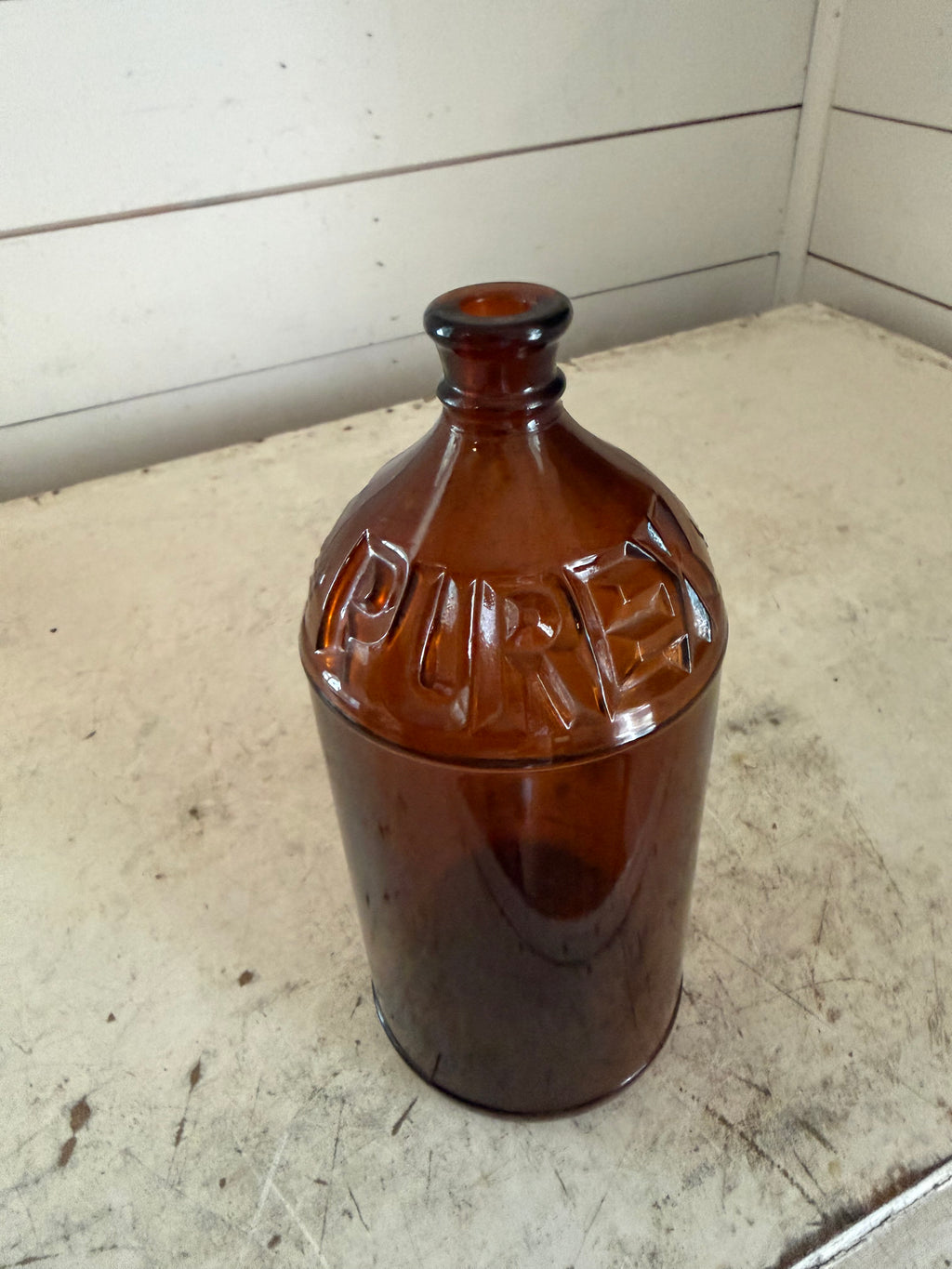 Antique Pyrex Amber Bleach bottle