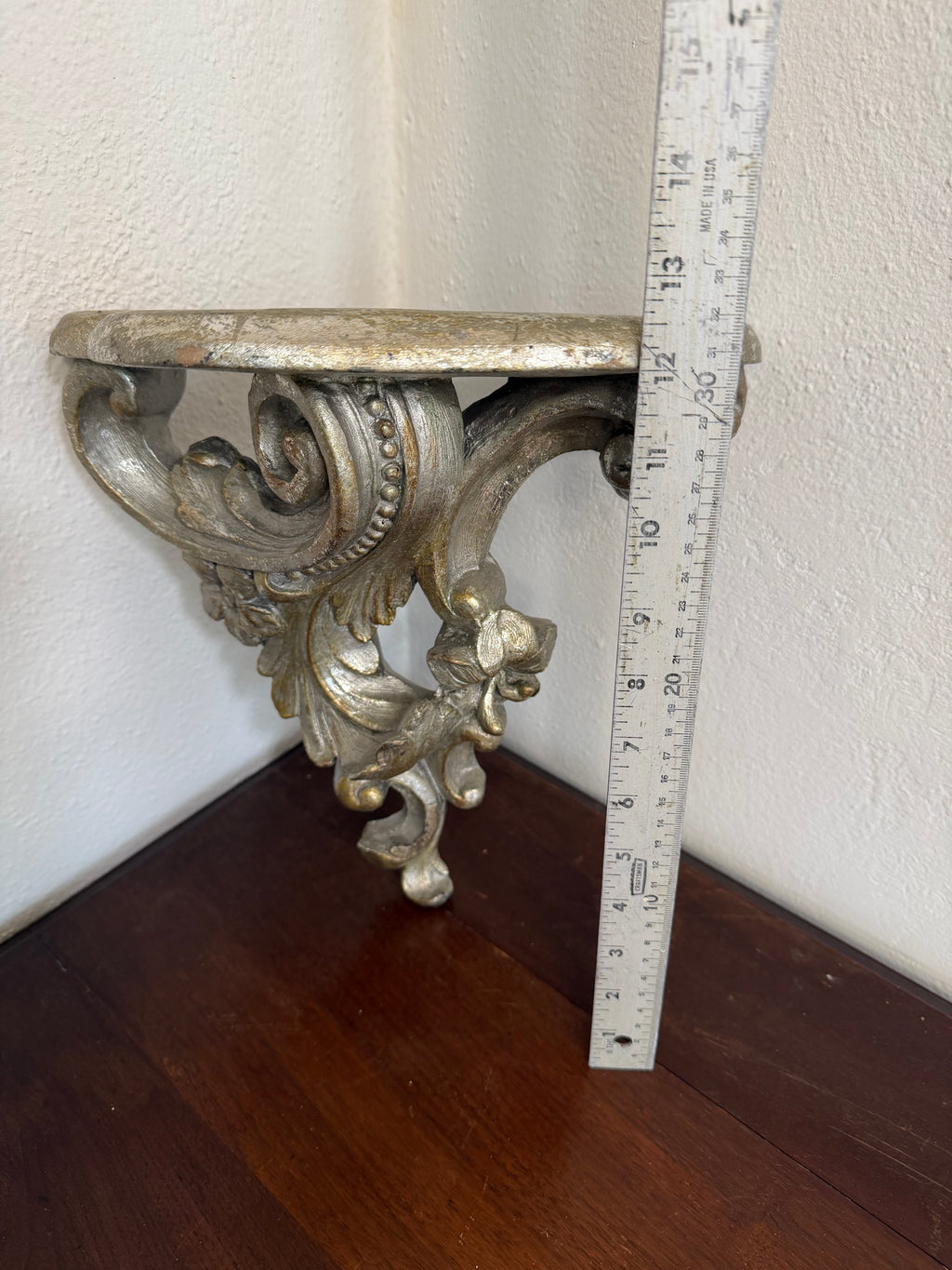 Ornate Gold Gilded Wall Sconce Shelf