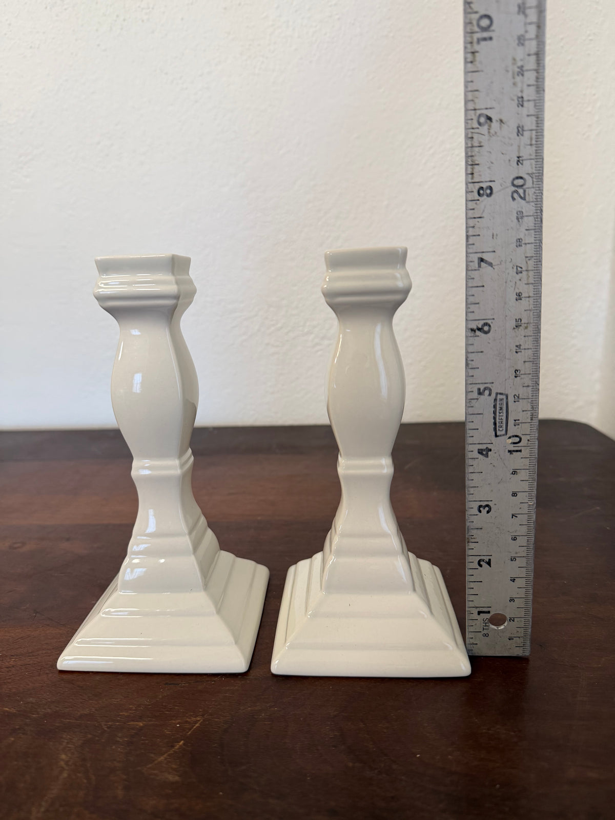 Set Of 2 Mikasa French Countryside White Candlestick 7 1/4"