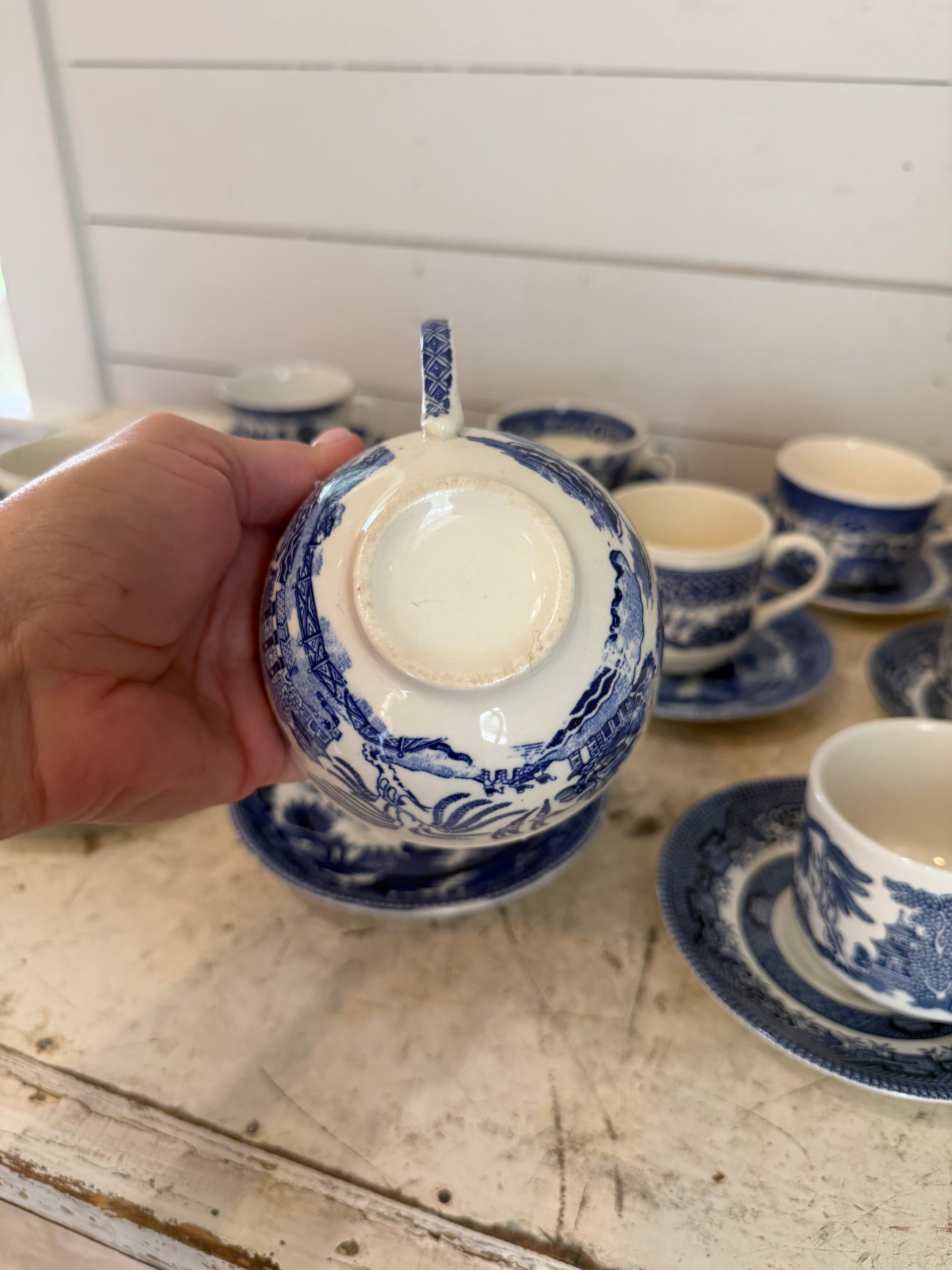 Vintage Blue Willow Cup & Saucer sets Sold Individually Picked at Random