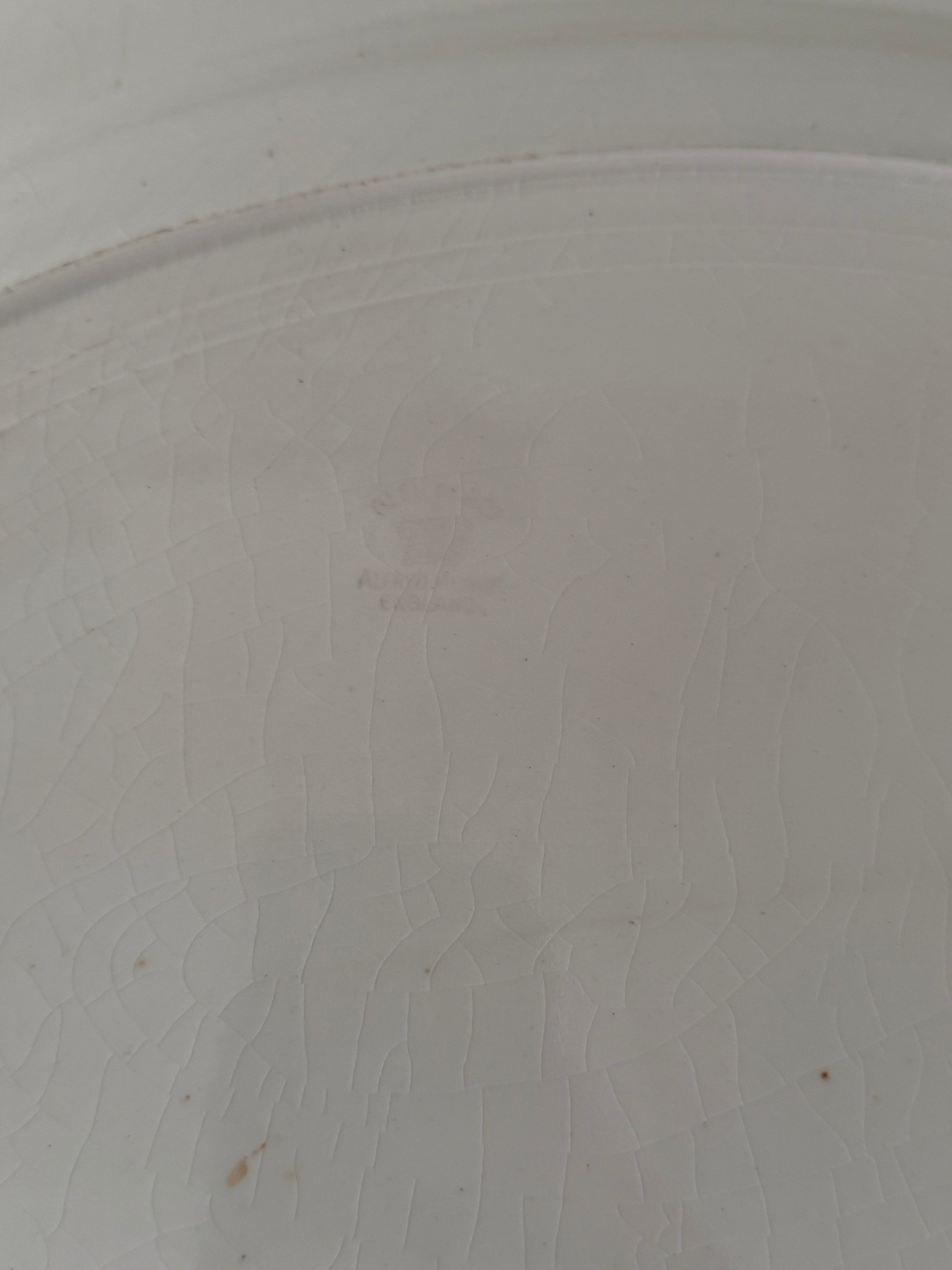 Antique Early Alfred Meakin serving platter with Blue Rim