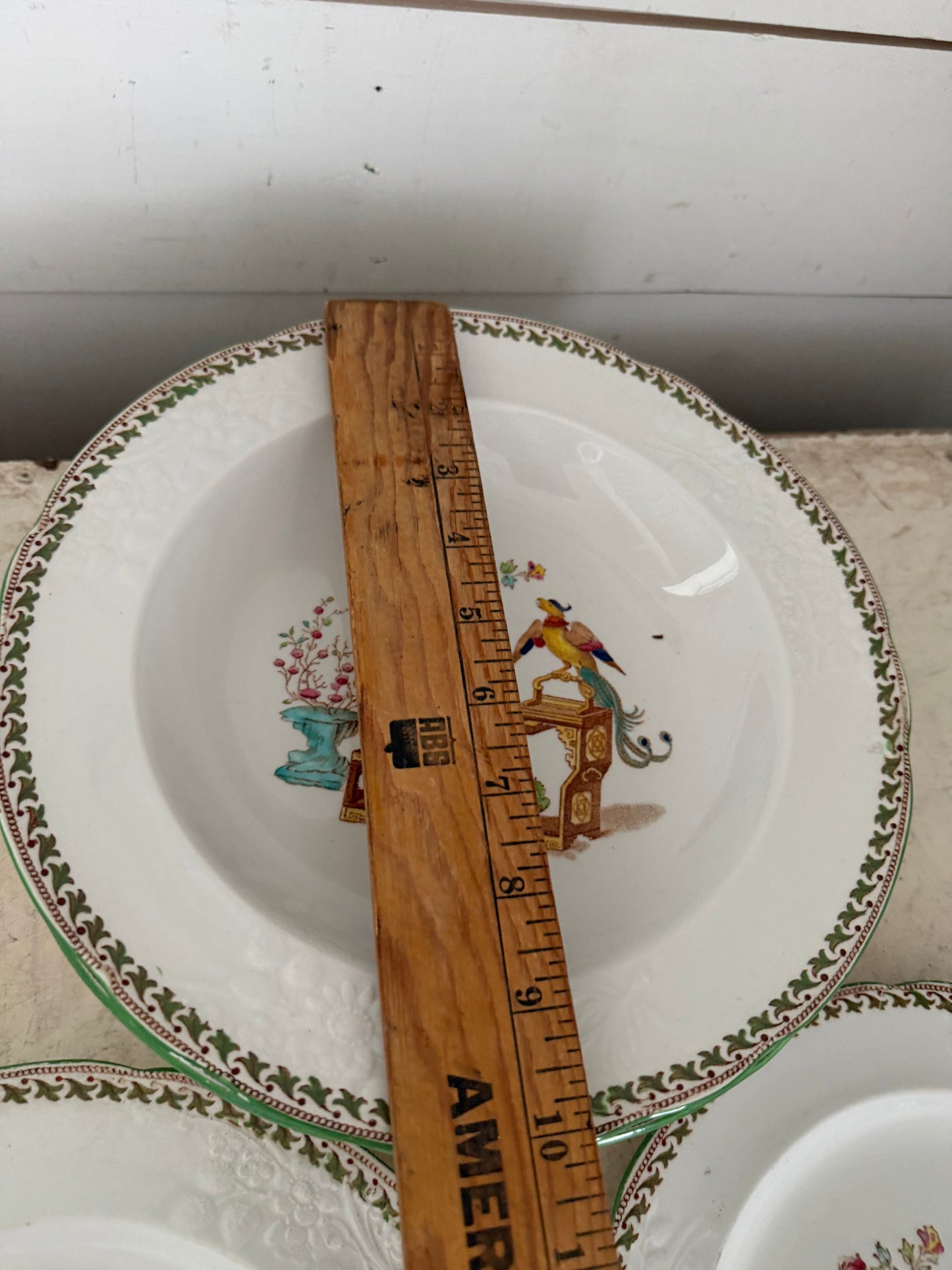 Antique Spode Chinoserie Green Transferware sold Individually