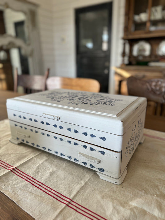 Large Box with drawer - folk art hand painted