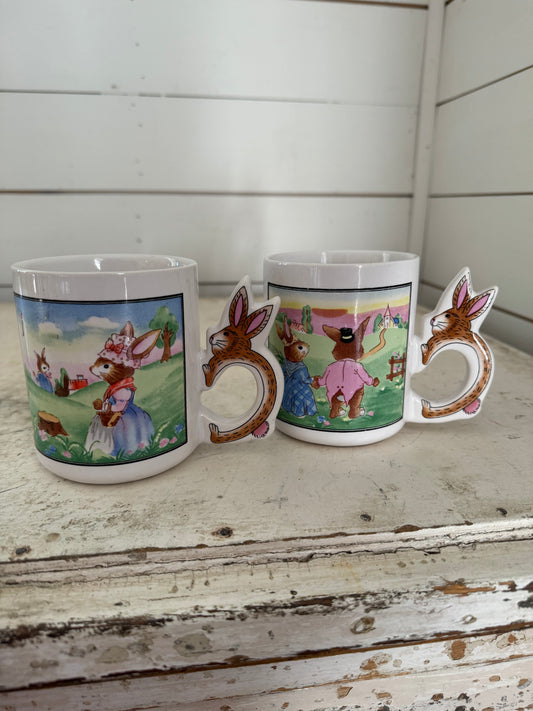 Vintage Antique Collectible Cameron Japan Peter Rabbit Easter Bunny Coffee Mug - sold individually