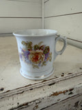 Vintage shaving mug with flowers