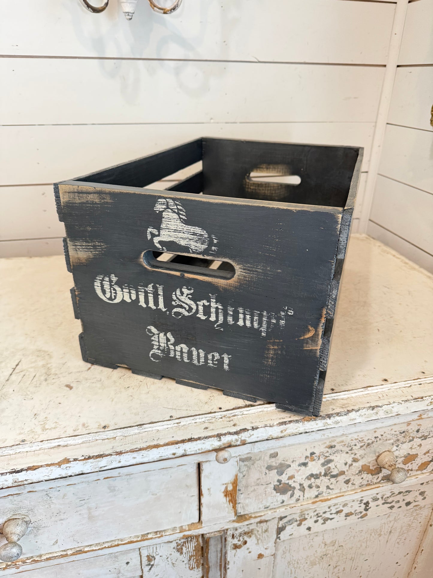 Painted and Stenciled Crate - Sold Individually, Chosen at random