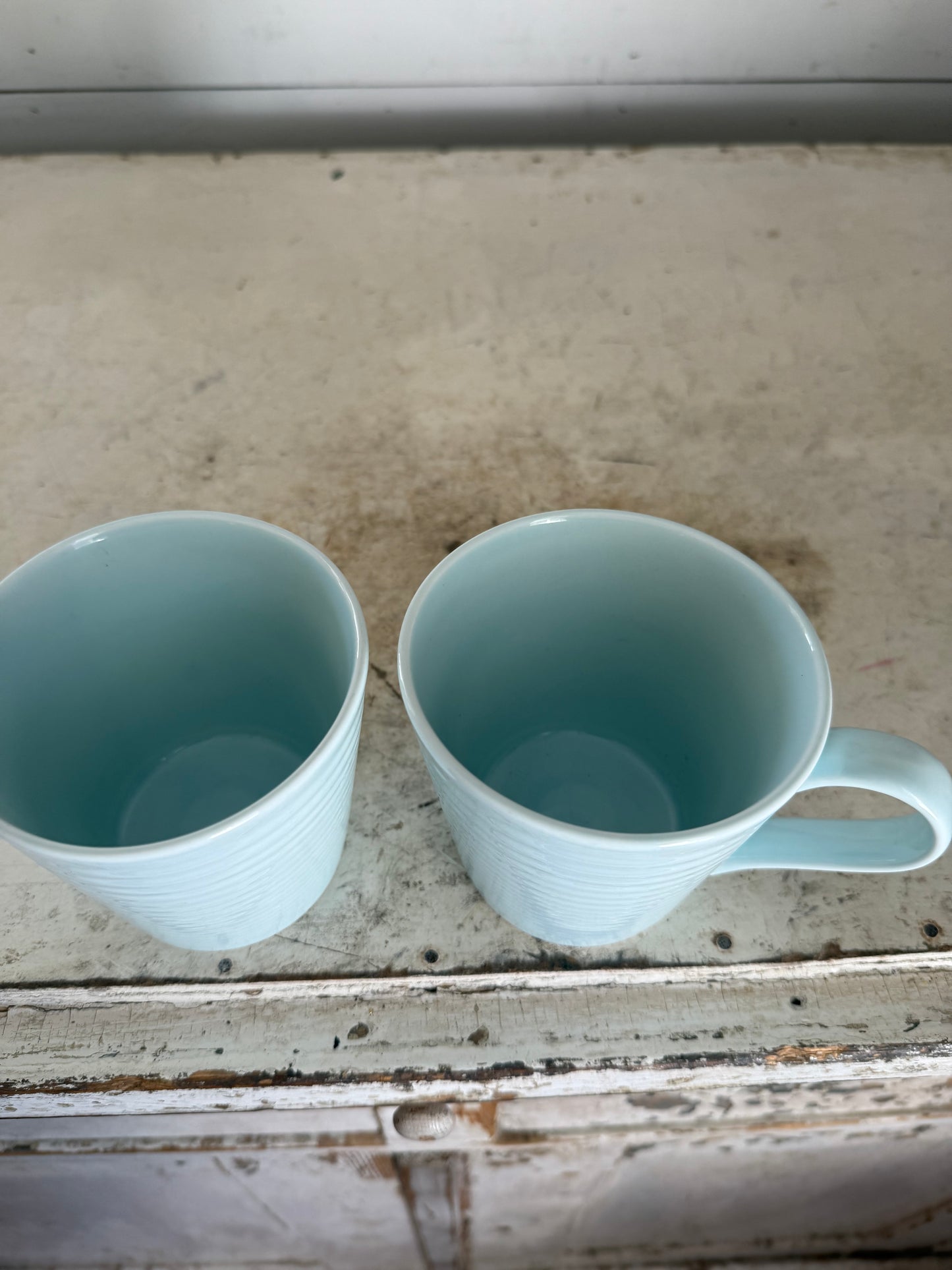 Royal Doulton Gordon Ramsay LIGHT BLUE MAZE 14oz Mug: Embossed Rings sold individually