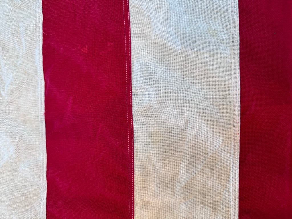 American Flag - Valley Forge 100% Cotton Bunting, Embroidered Stars has a few small stains from use.