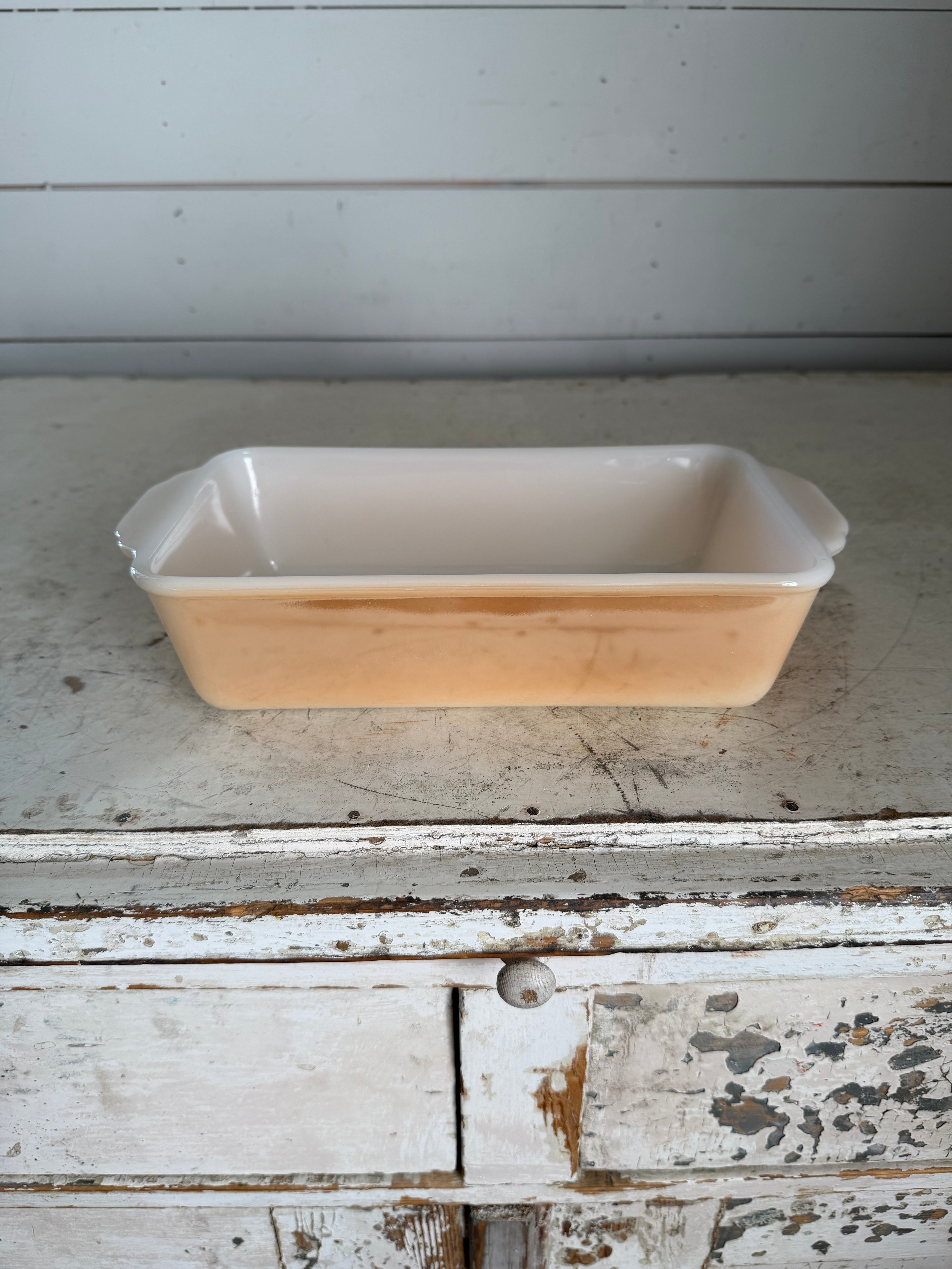 Anchor Hocking Fireking Peach Lusterware Loaf Pan