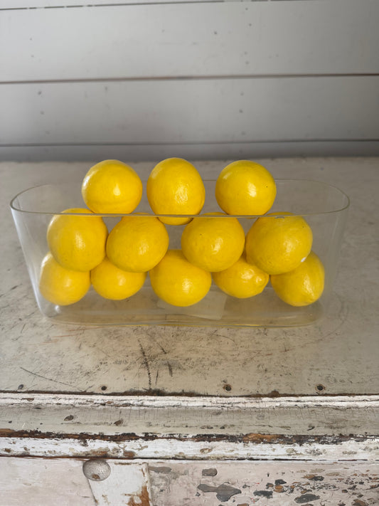 Faux Lemons in Glass Jar small chip