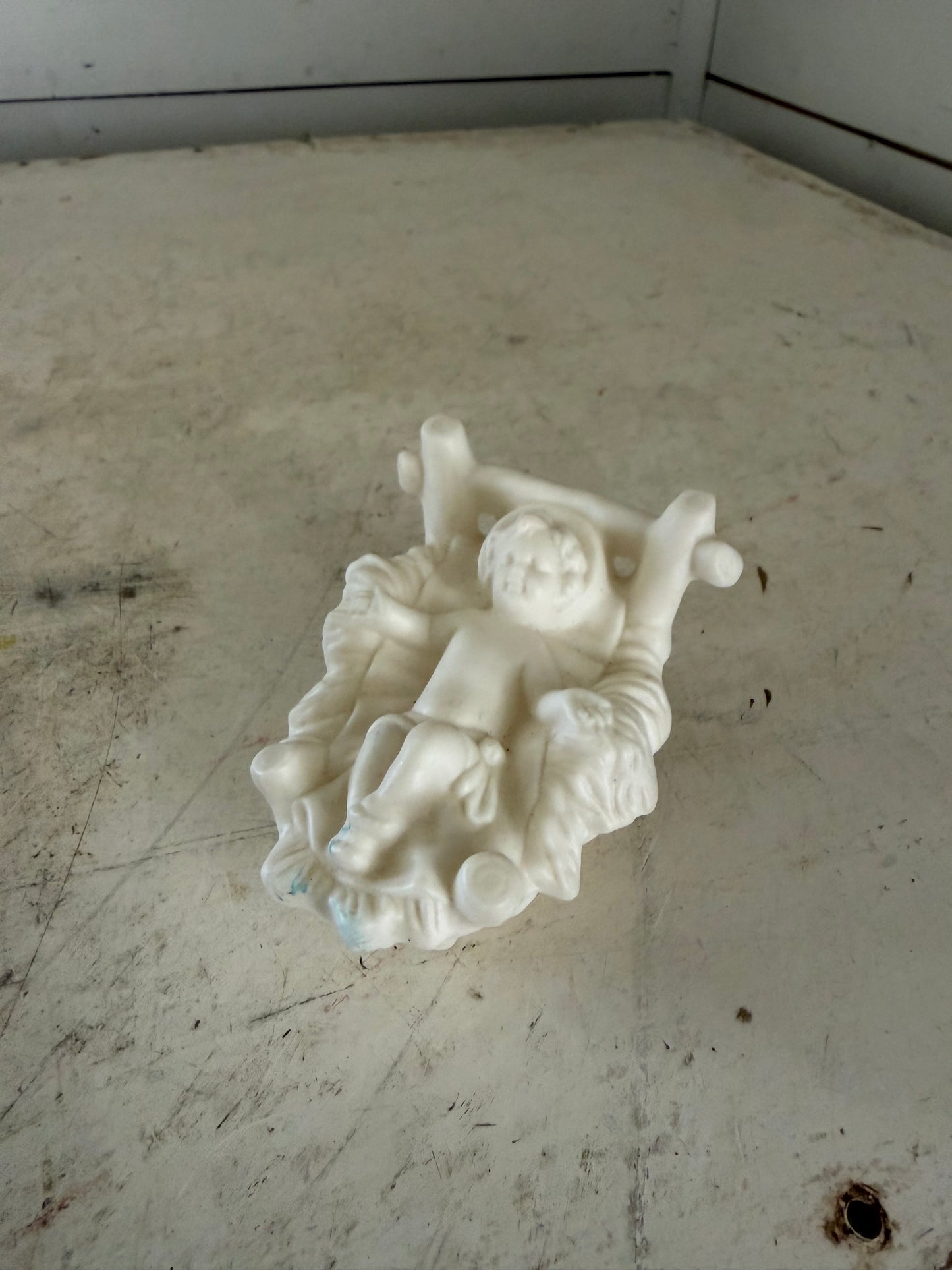 Vintage Atlantic Mold Unpainted Bisque Ceramic Nativity Figurine Baby Jesus