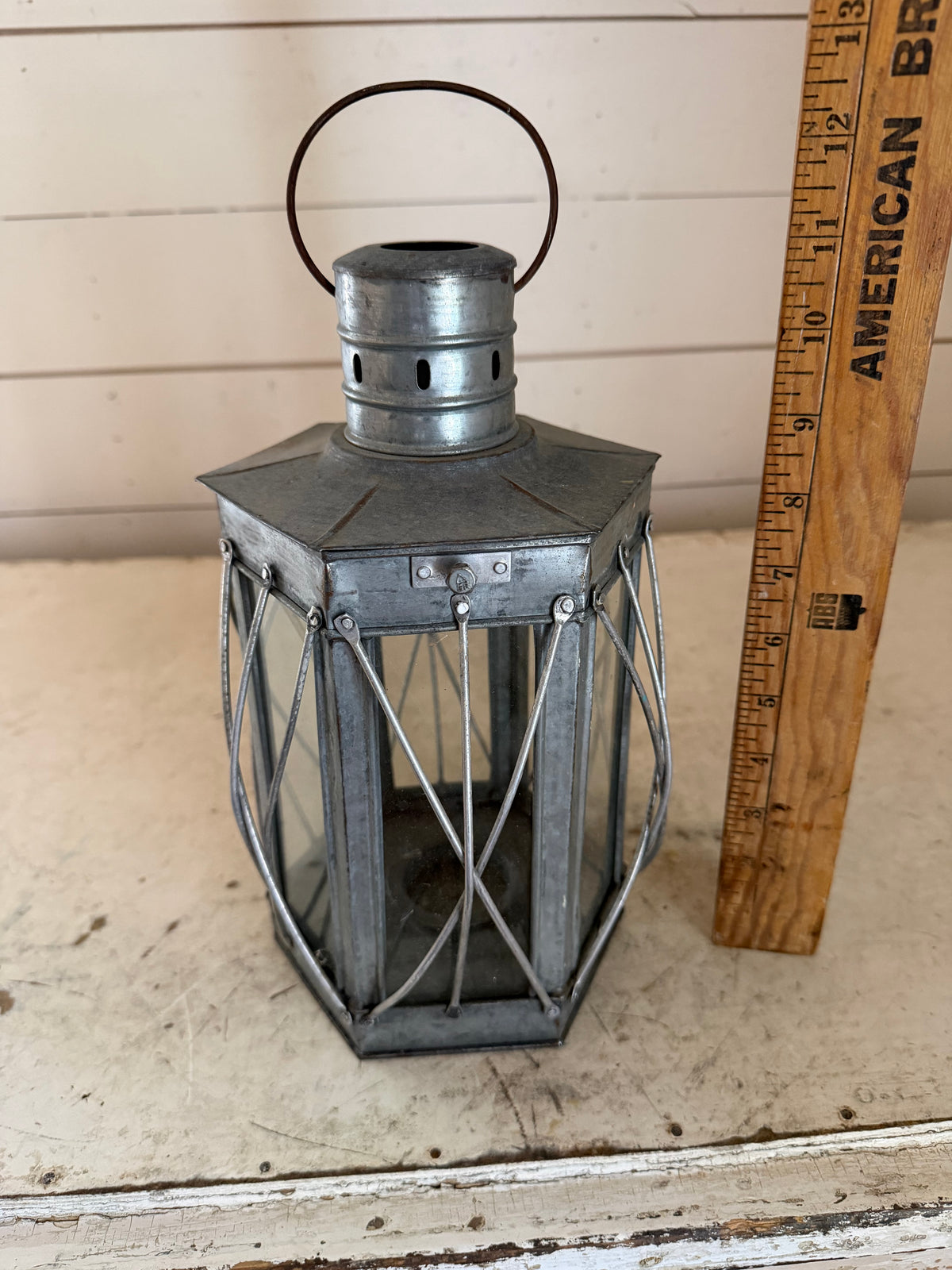 Galvanized lantern