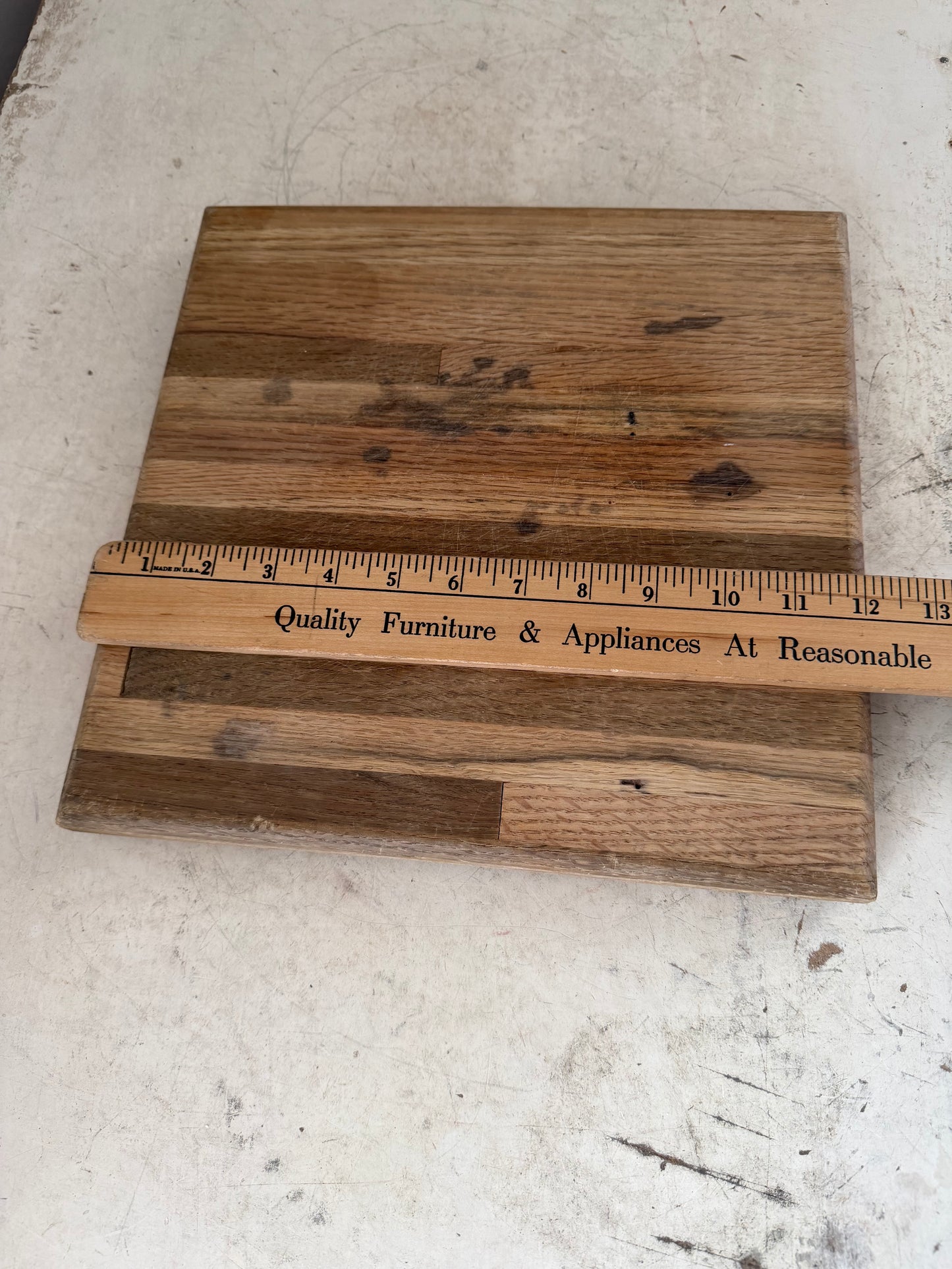 Handmade reversible wood cutting board 12”