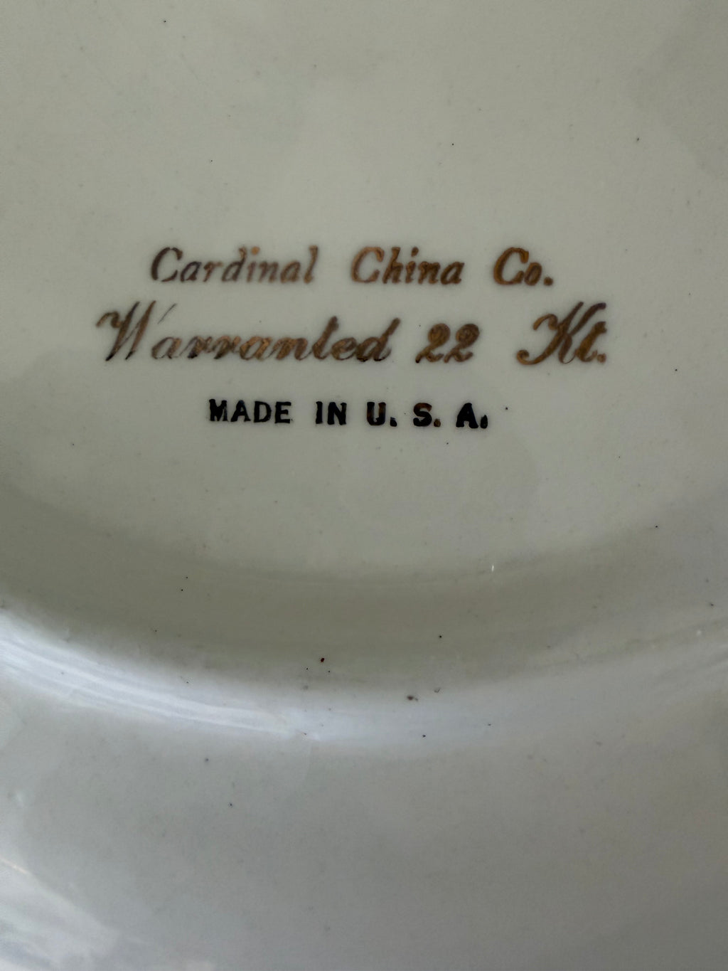 Vintage Carteret China Company 22k gold-trimmed chip and dip appetizer tray