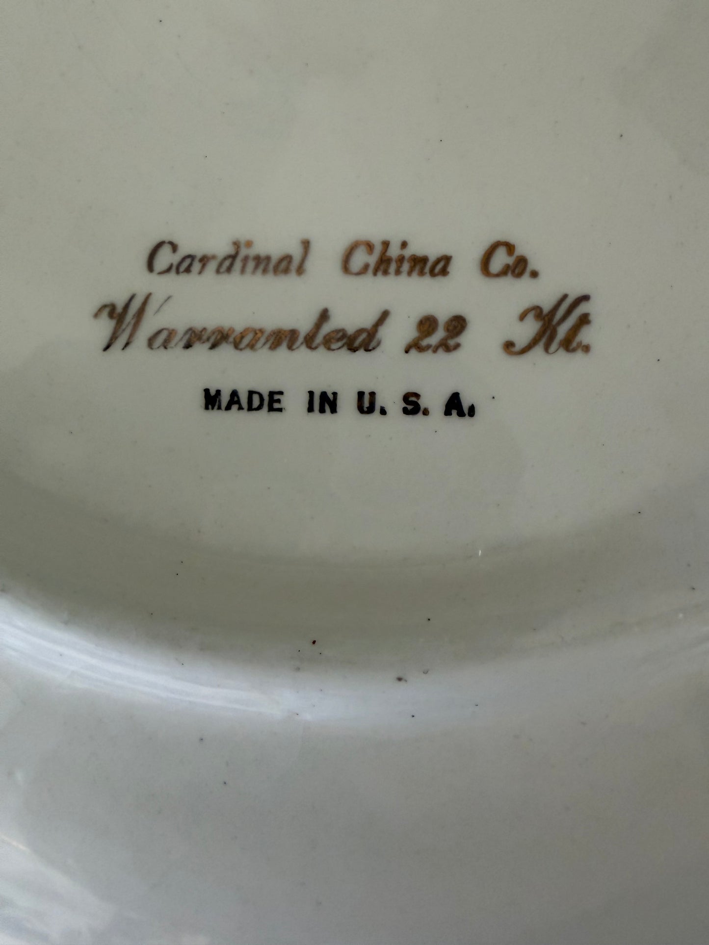 Vintage Carteret China Company 22k gold-trimmed chip and dip appetizer tray