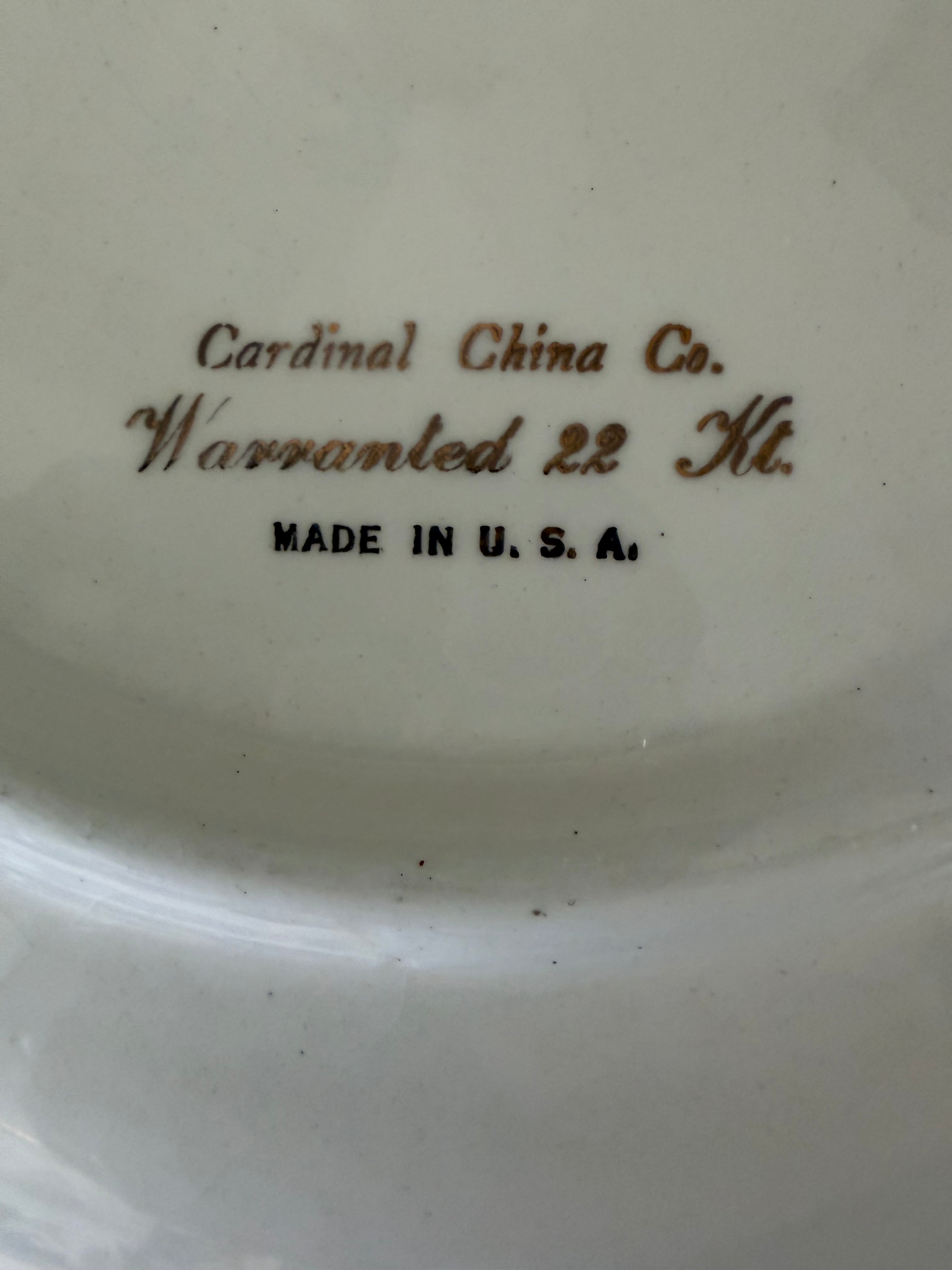 Vintage Carteret China Company 22k gold-trimmed chip and dip appetizer tray
