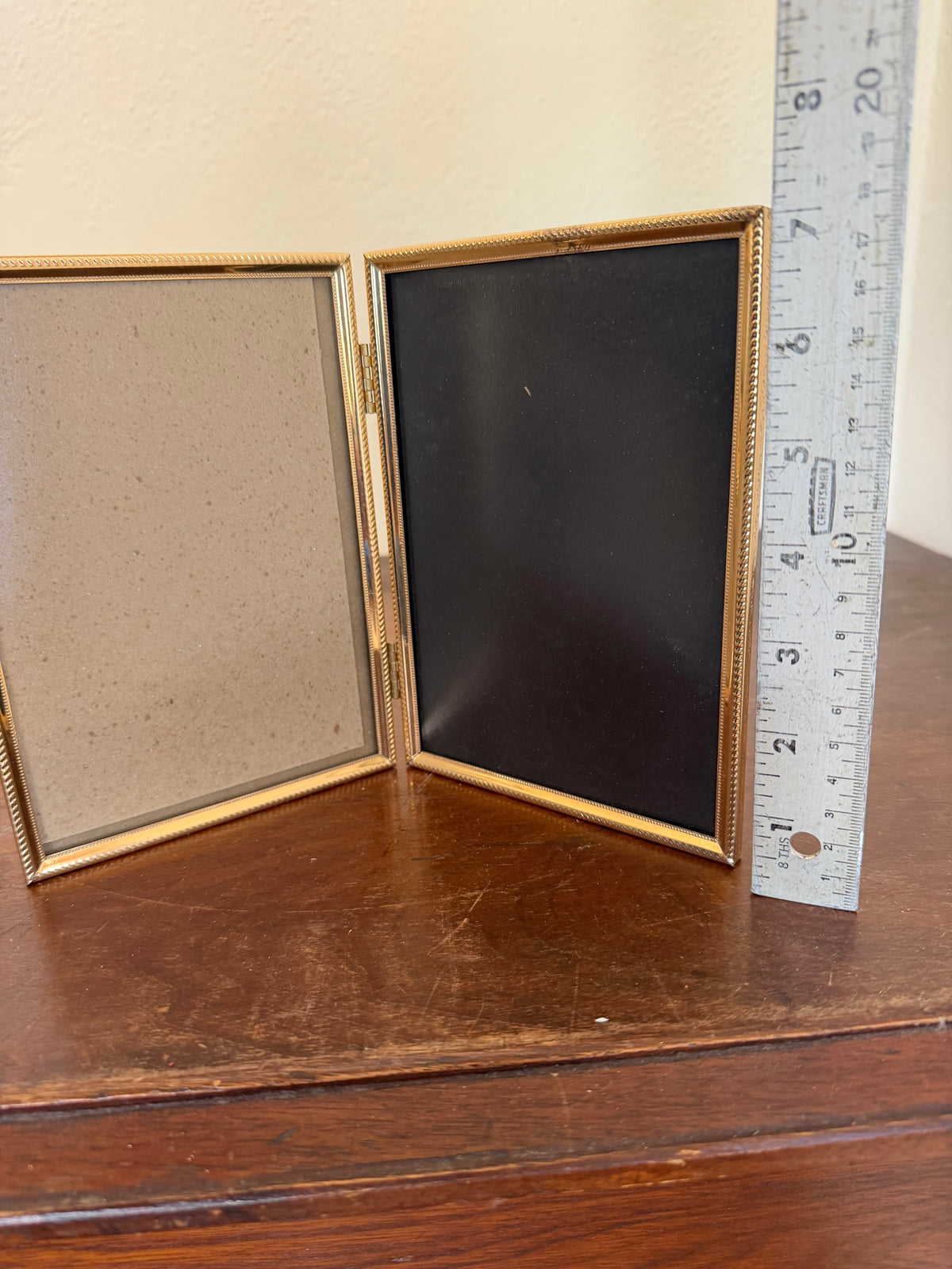 Vintage Double Paned 5x7 brass Frame - Will get art prints