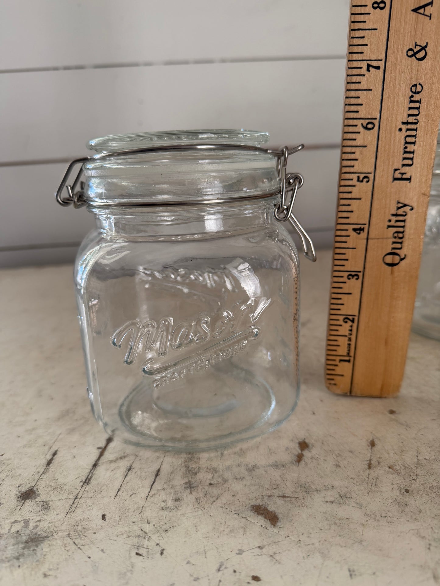 Mason Craft & More Clear Glass Clamp Jar - Sold Individually