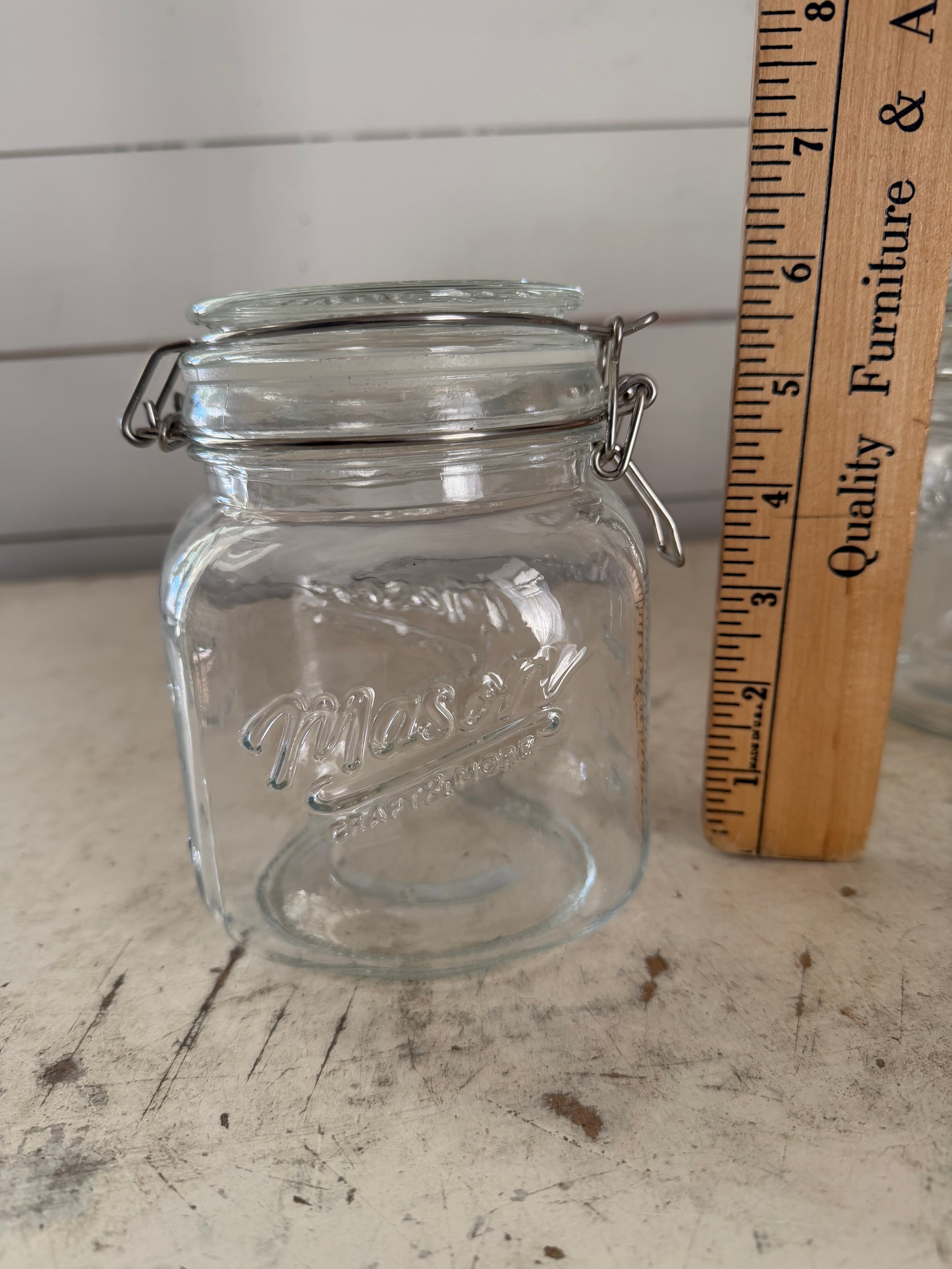 Mason Craft & More Clear Glass Clamp Jar - Sold Individually