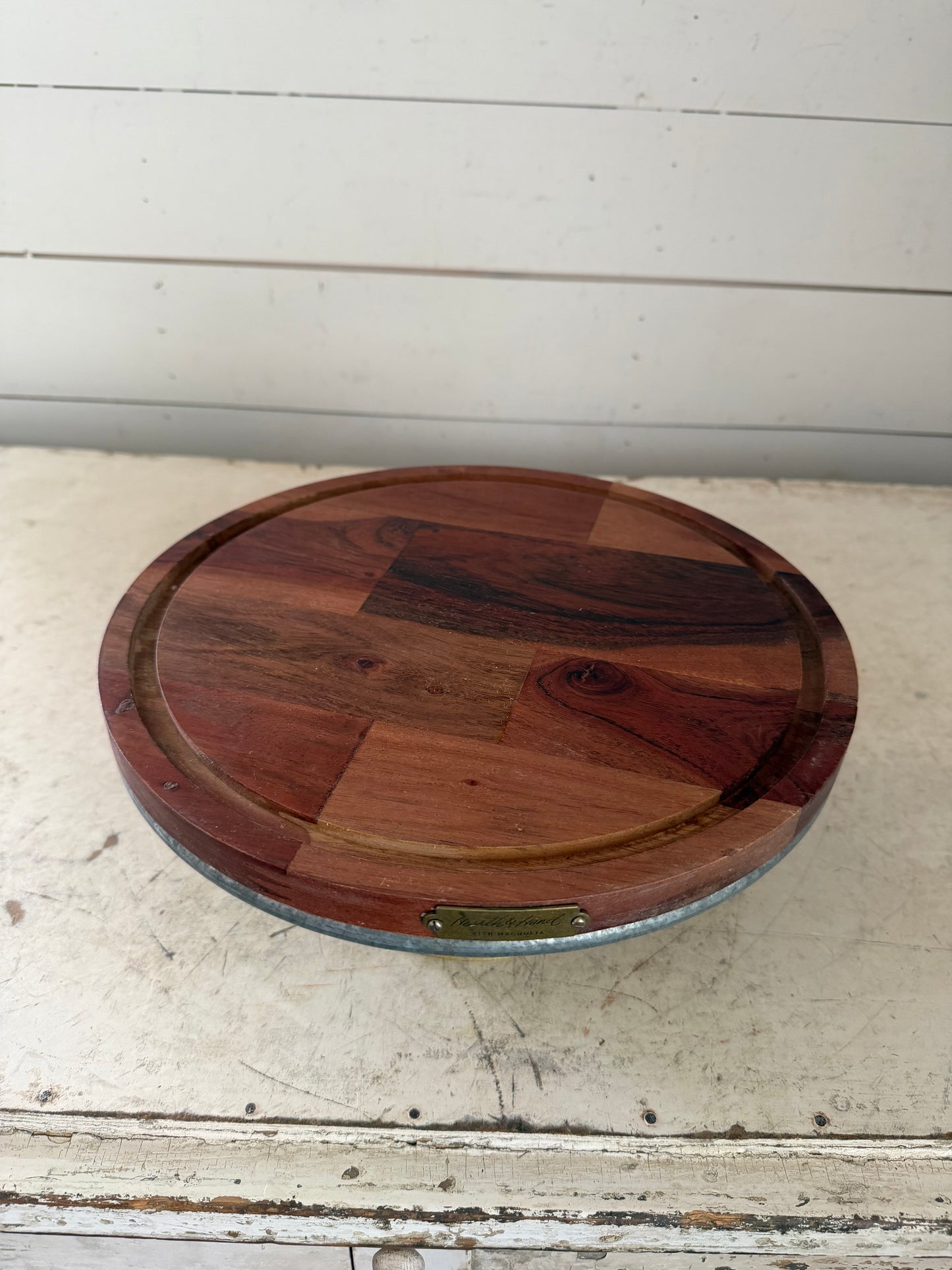 Hearth and Hand Wood and Metal Cake Stand