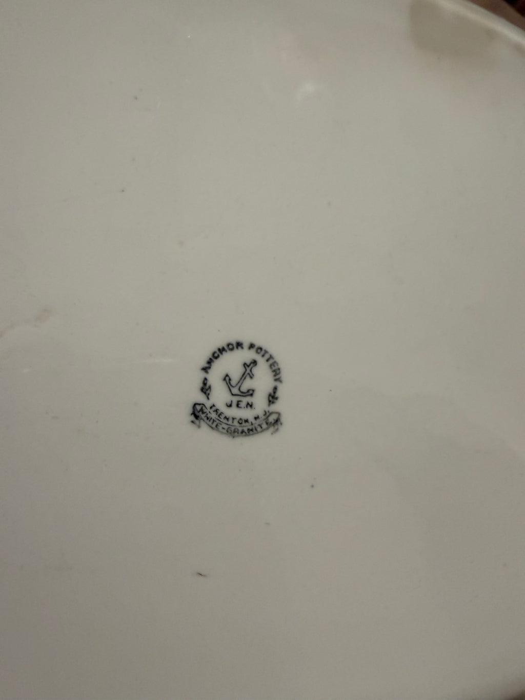 Antique Ironstone platter Pink Floral