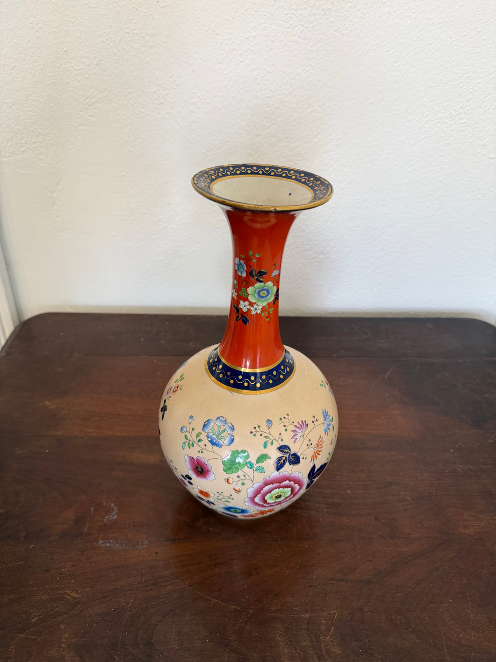 Vintage Porclain Asian Floral Vase
