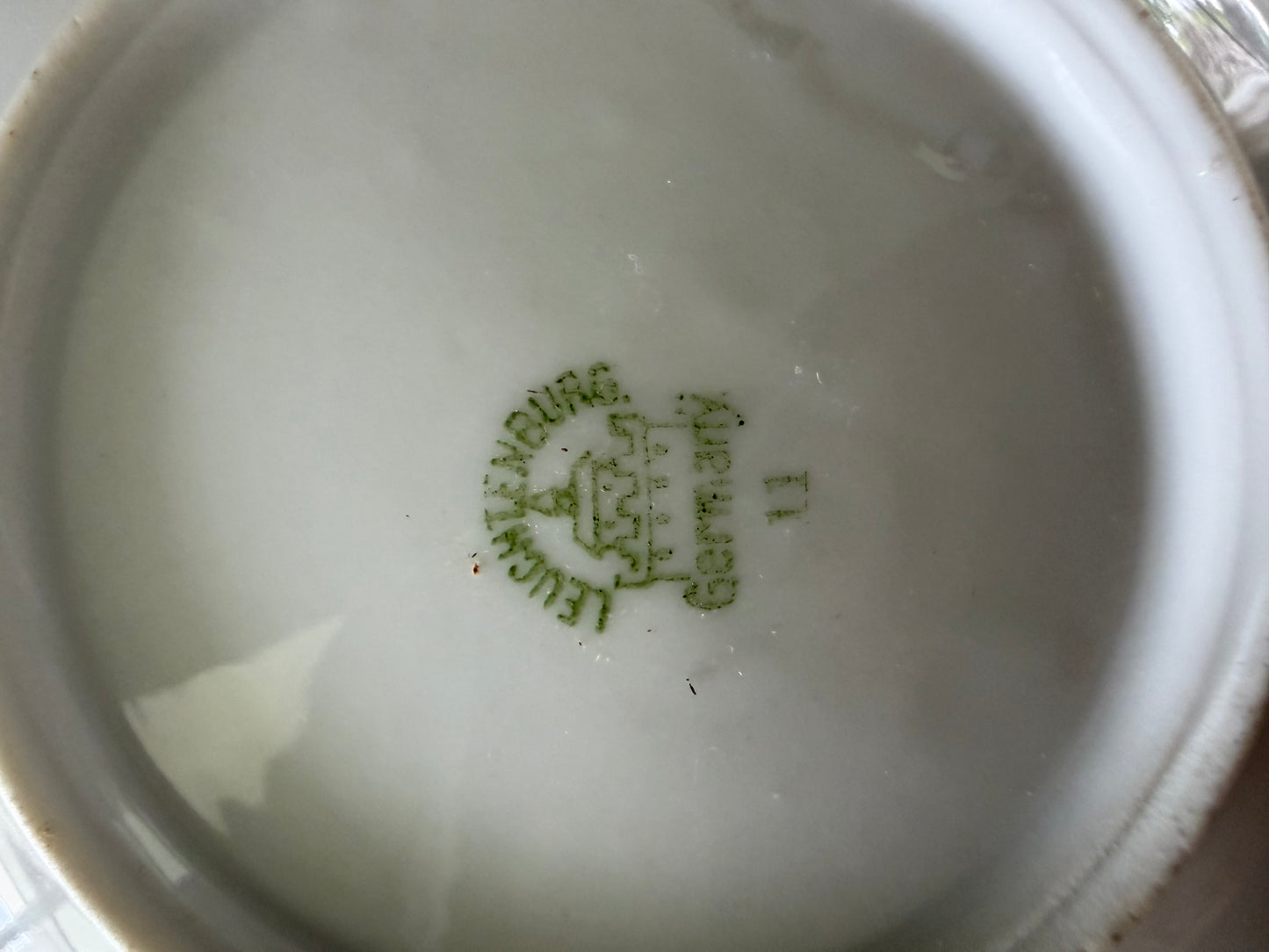 Leuchtenburg Germany Green porcelain saucer Plate