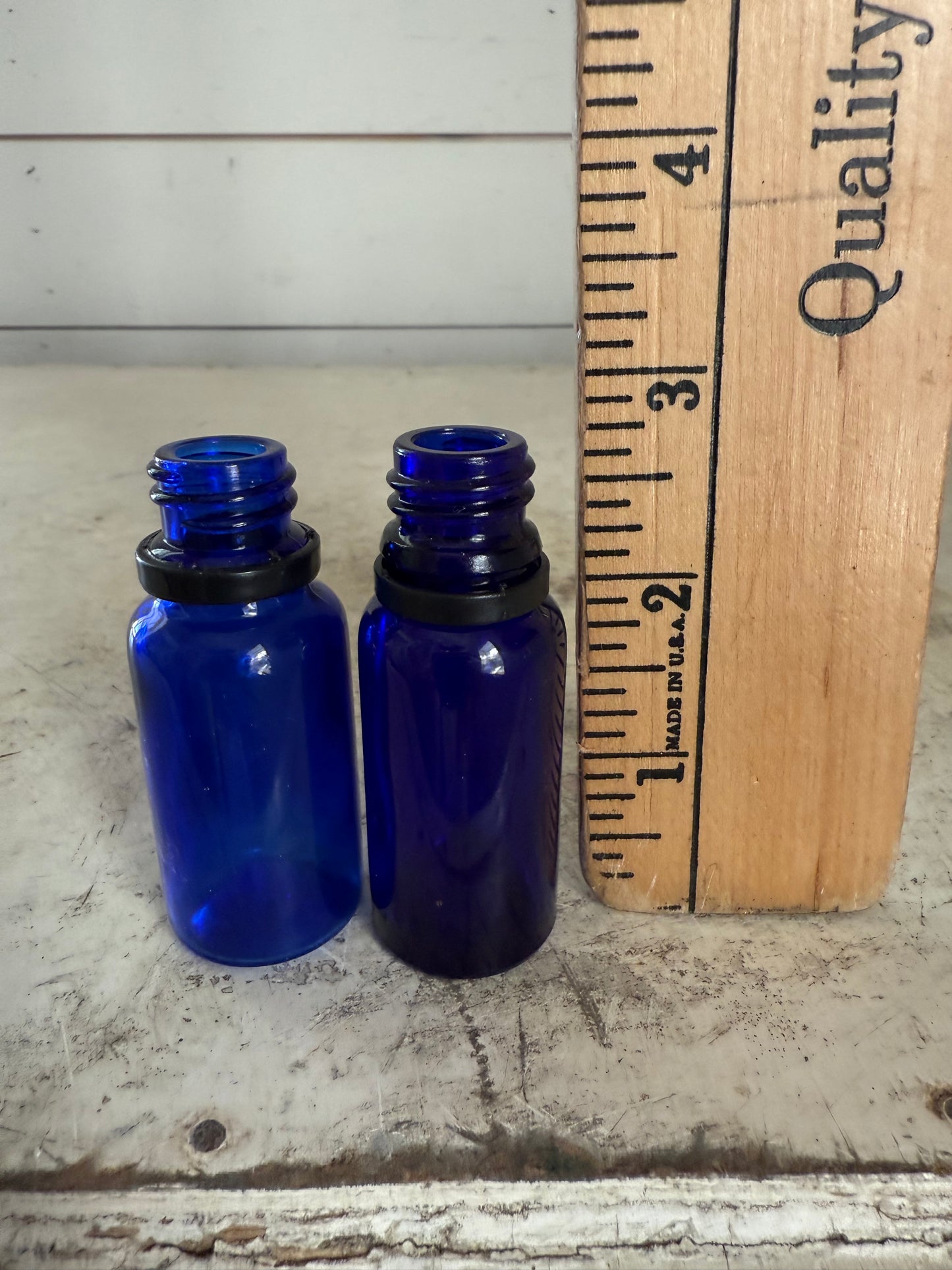 Cobalt blue and amber bottles sold individually