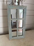 Rustic Wood Windowpane Mirror