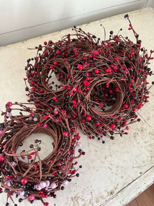 Red Mini Berry Wreath - sold individually