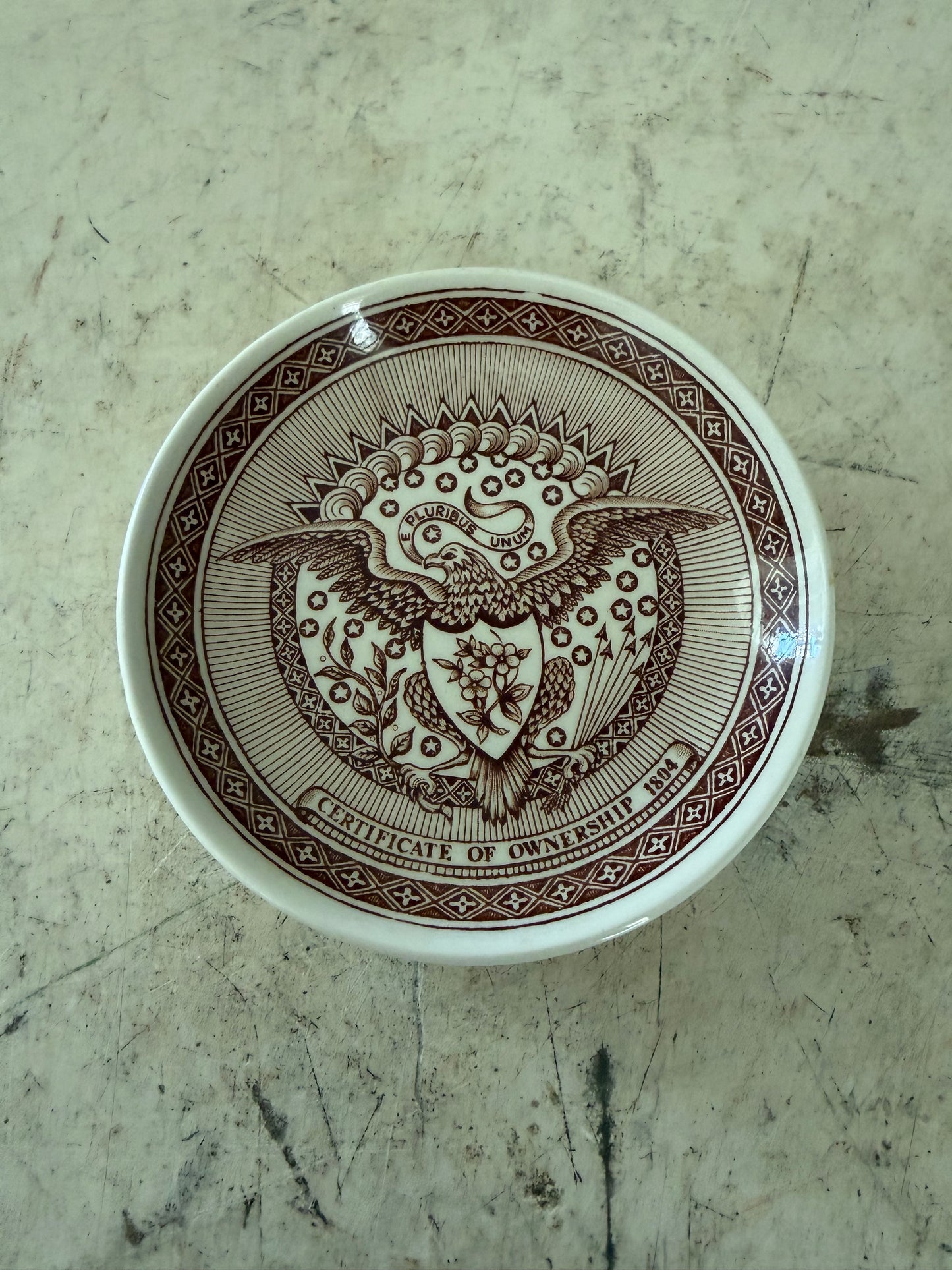 Fair Winds Alfred Meakin Certificate of Ownership Small Plate Butter pat size