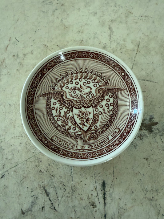 Fair Winds Alfred Meakin Certificate of Ownership Small Plate Butter pat size