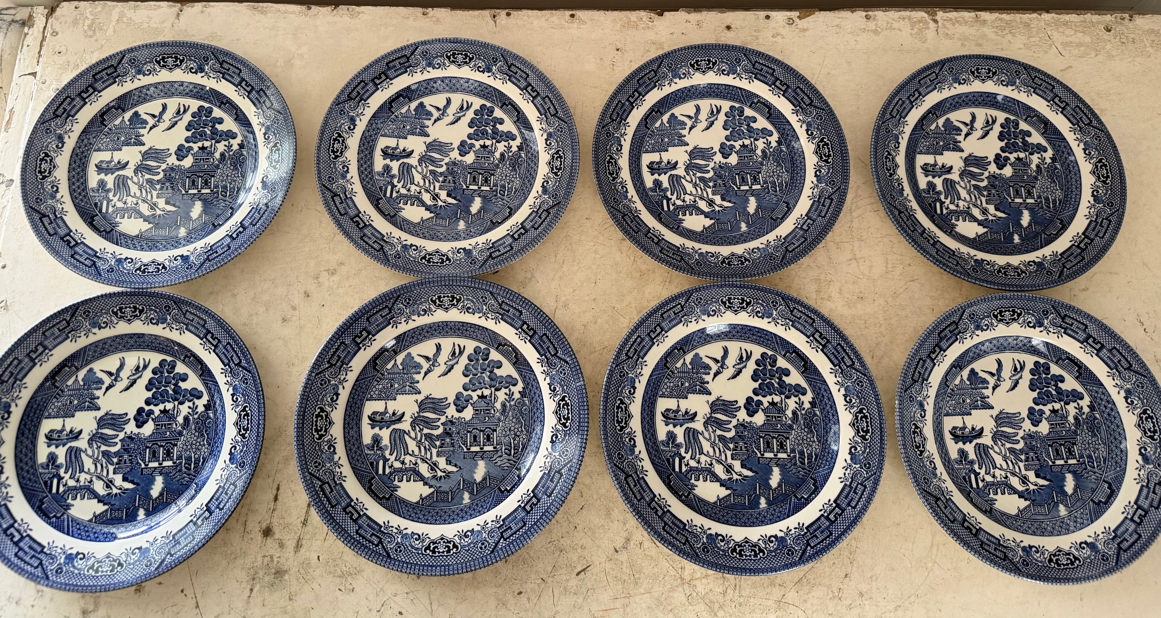 Churchill England Blue Willow Ware unmarked 8” plate Sold Individually Picked at Random