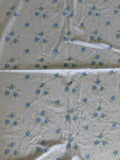 Queen size flat sheet blue polkadot, and flowers