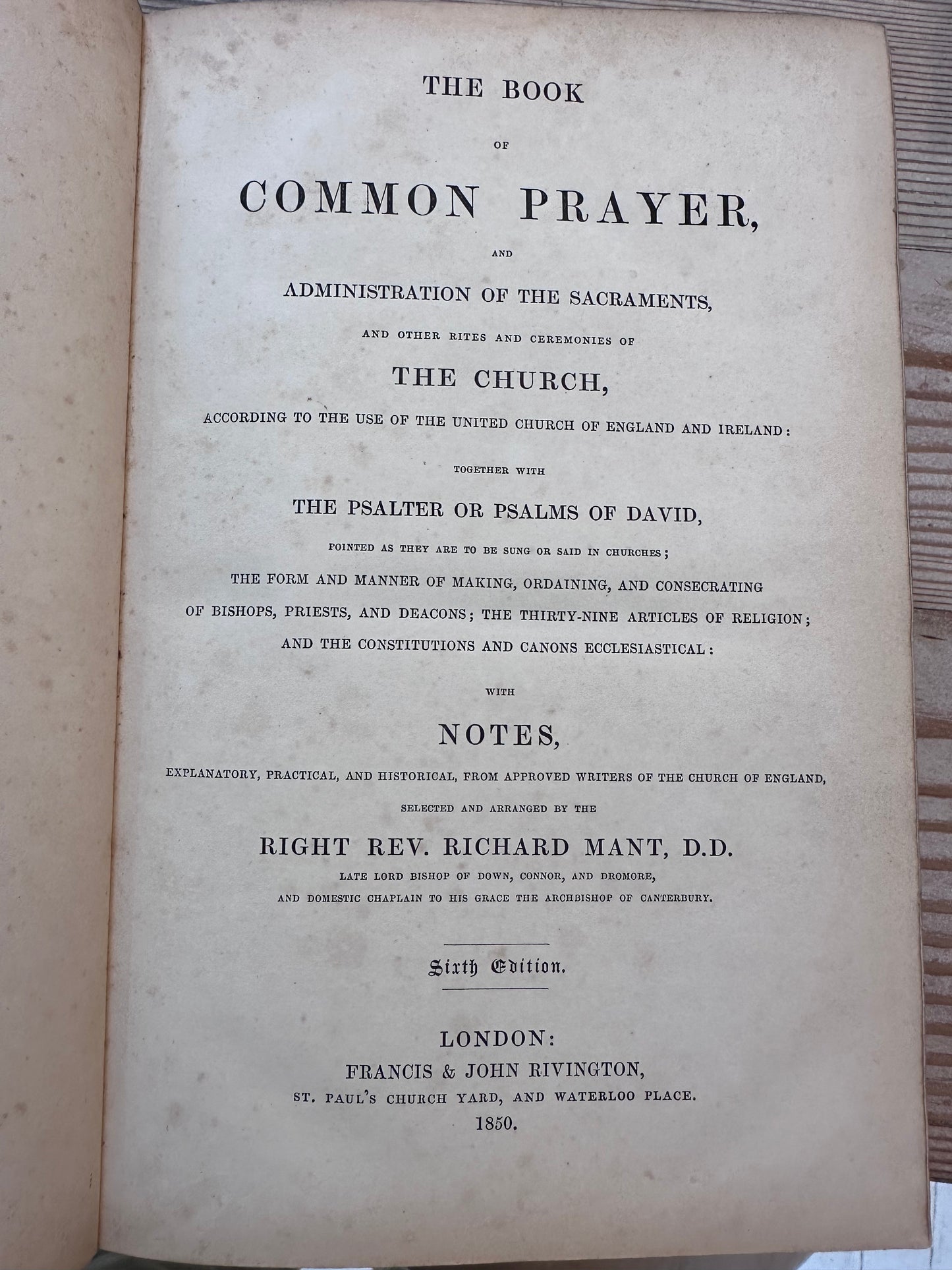 Antique Bible 1850 And the Book of Common Prayer sold as set